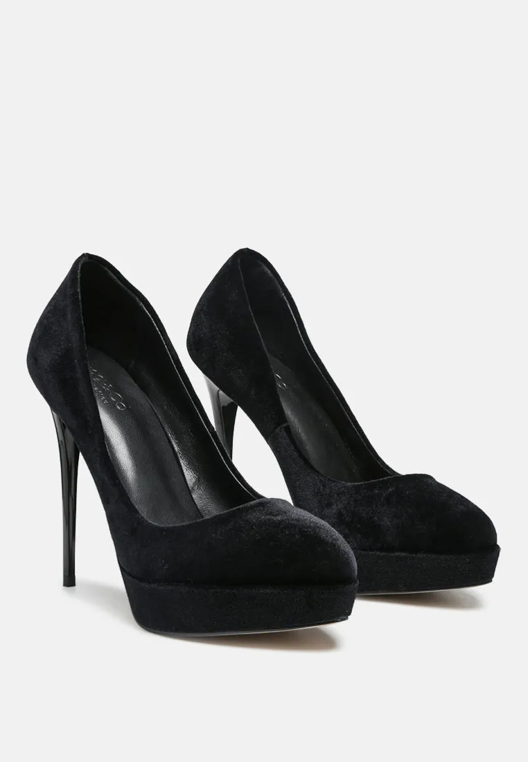 FAUSTINE Black Stiletto Pump Sandals