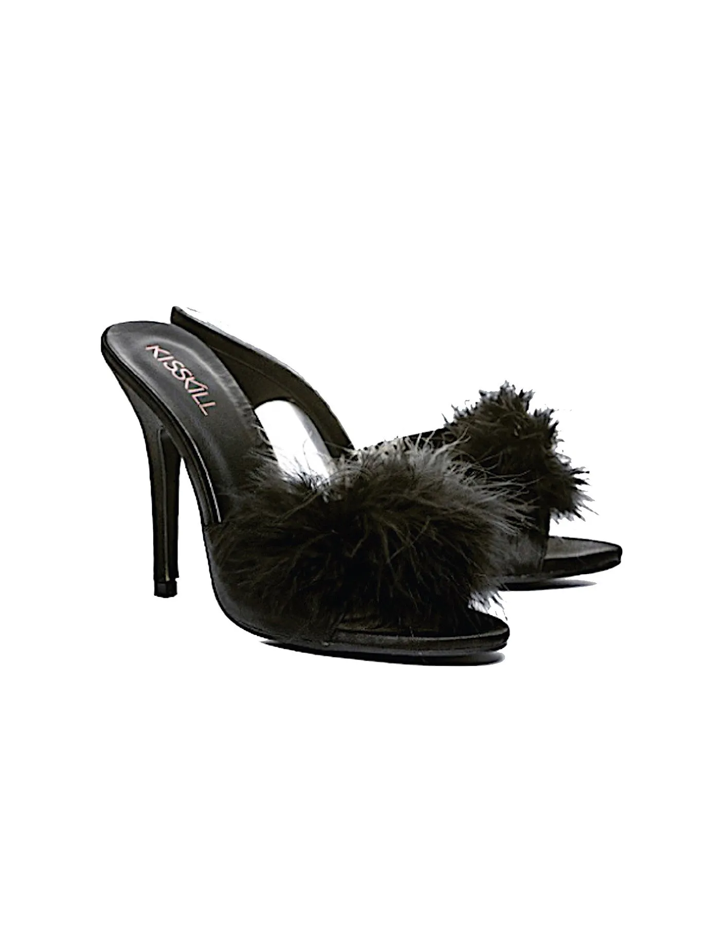 Feather Stiletto Slippers