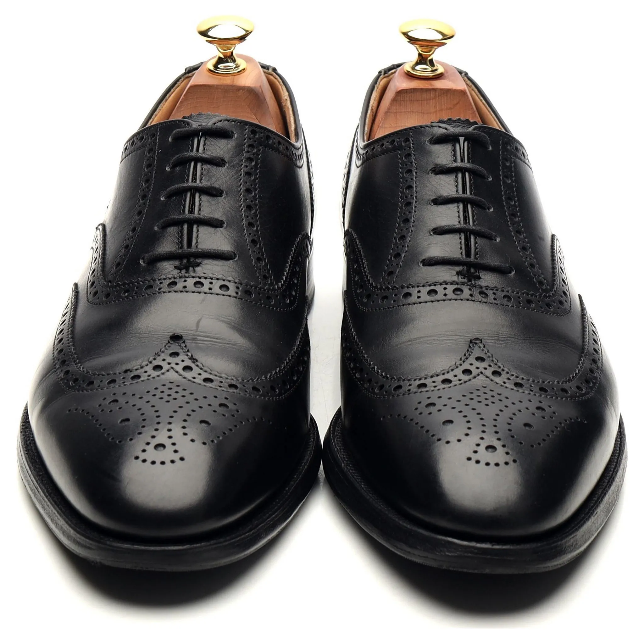 'Finsbury' Black Leather Oxford Brogues UK 8.5 F