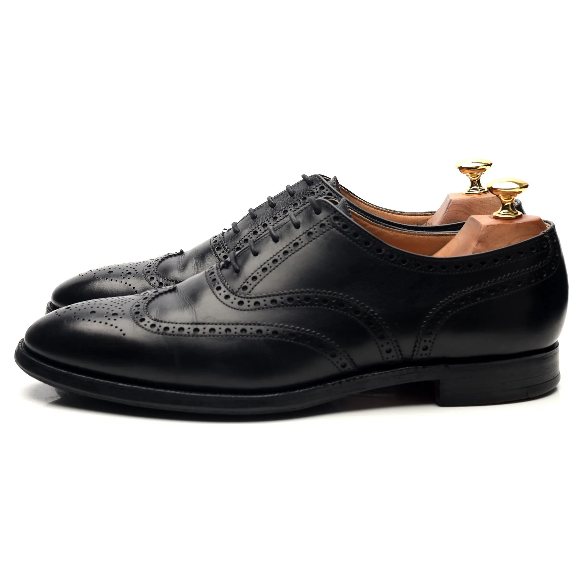 'Finsbury' Black Leather Oxford Brogues UK 8.5 F