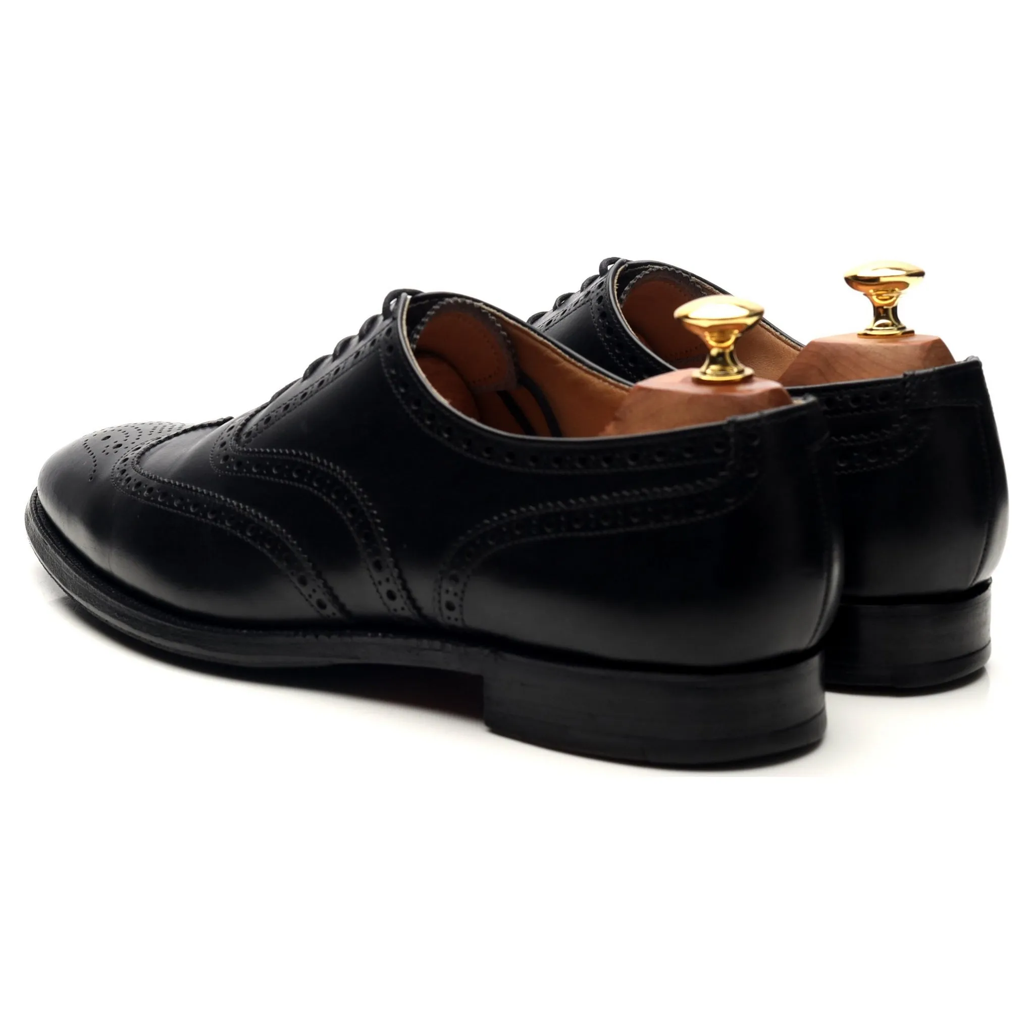 'Finsbury' Black Leather Oxford Brogues UK 8.5 F