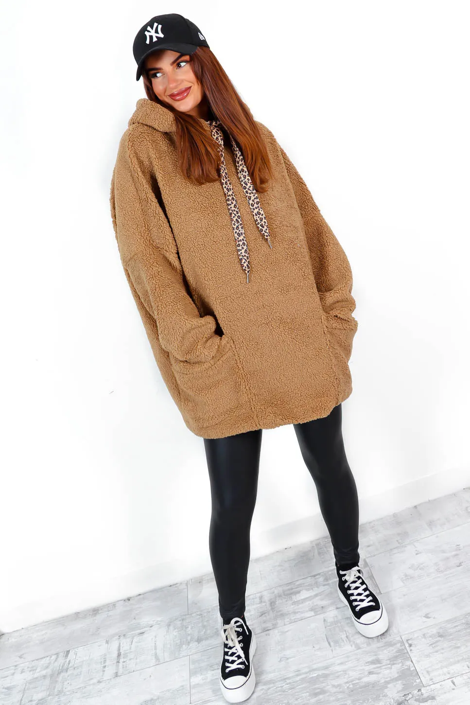 Fluff Off - Camel Borg Oversized Hoodie