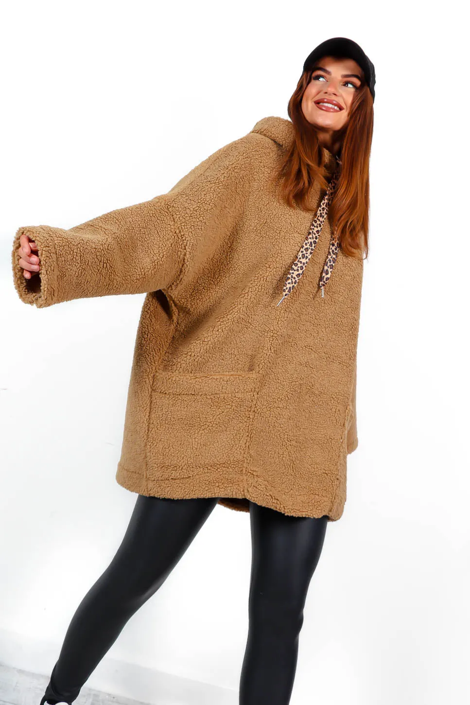 Fluff Off - Camel Borg Oversized Hoodie