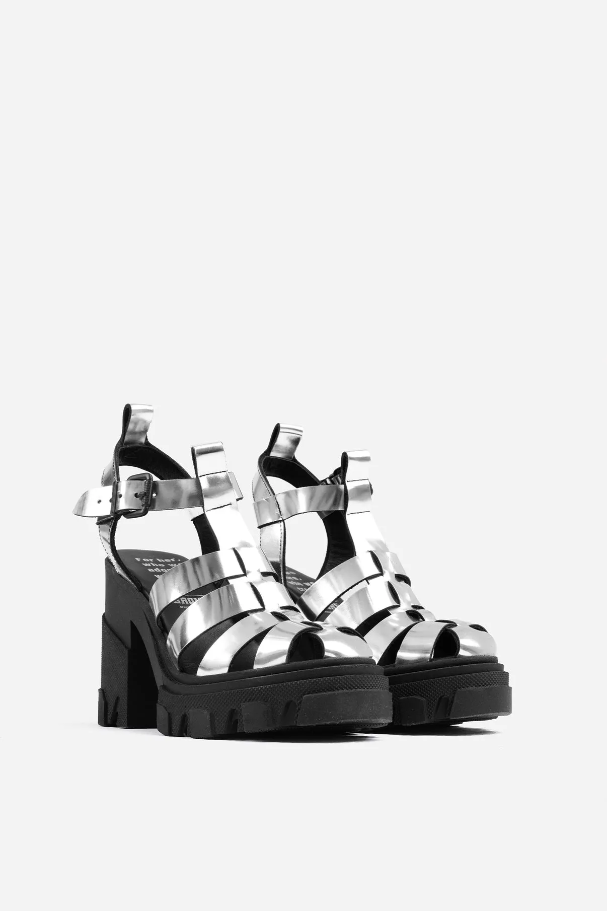 Furrow Silver Chunky Sandals