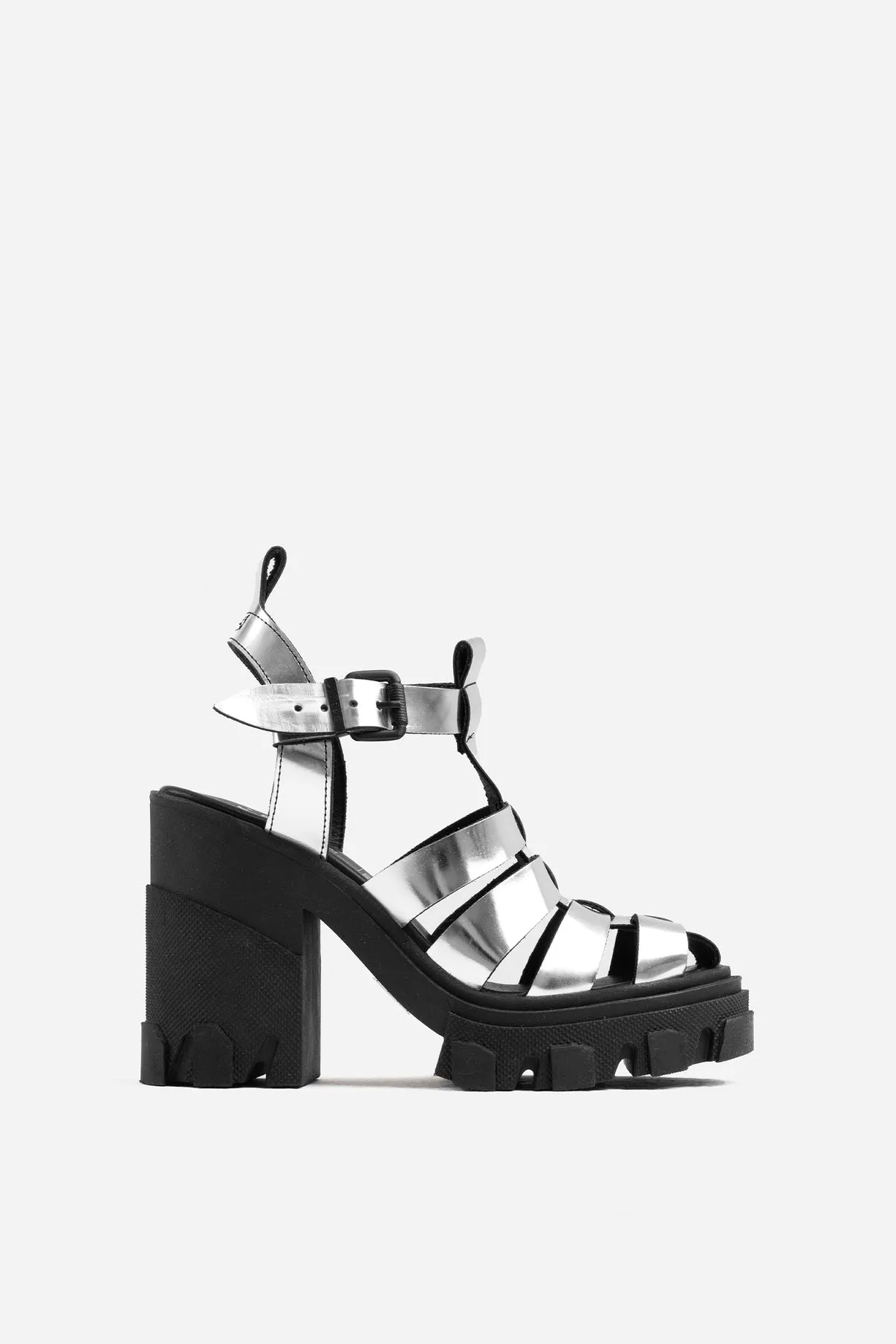 Furrow Silver Chunky Sandals