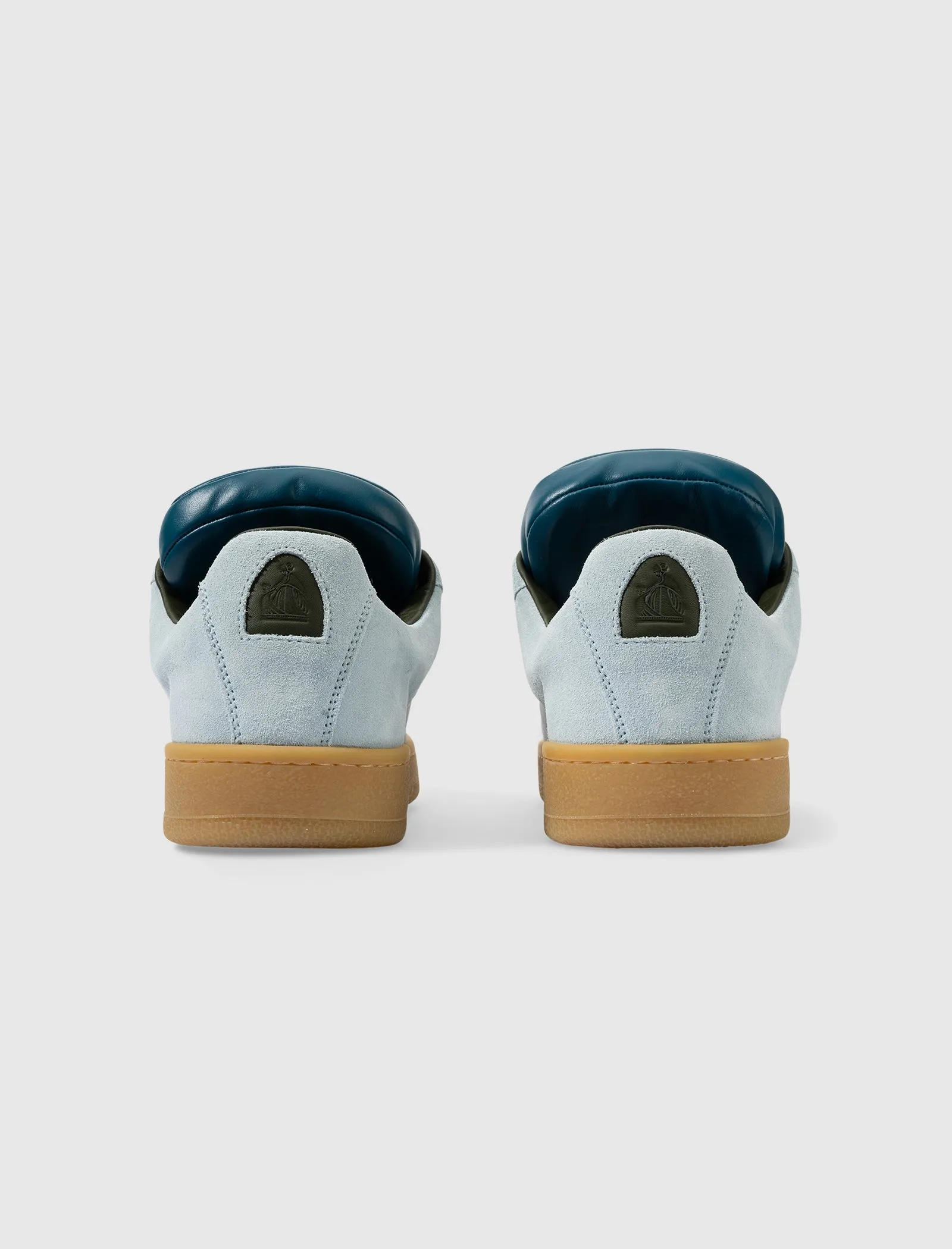 FUTURE X HYPER CURB SNEAKERS IN LEATHER AND SUEDE (BLUE/DARK BLUE)