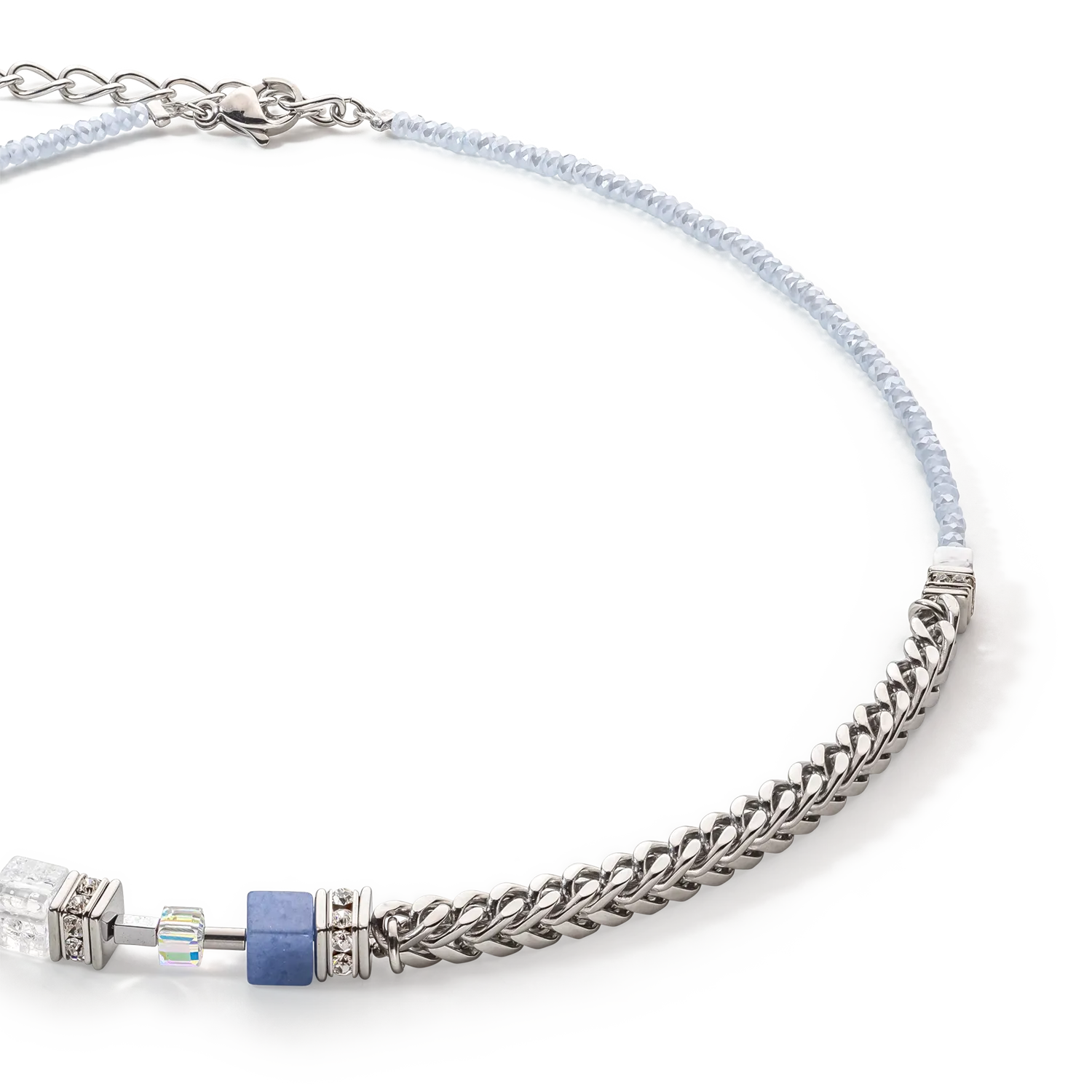 GeoCUBE® Precious Fusion Chunky Chain necklace light blue