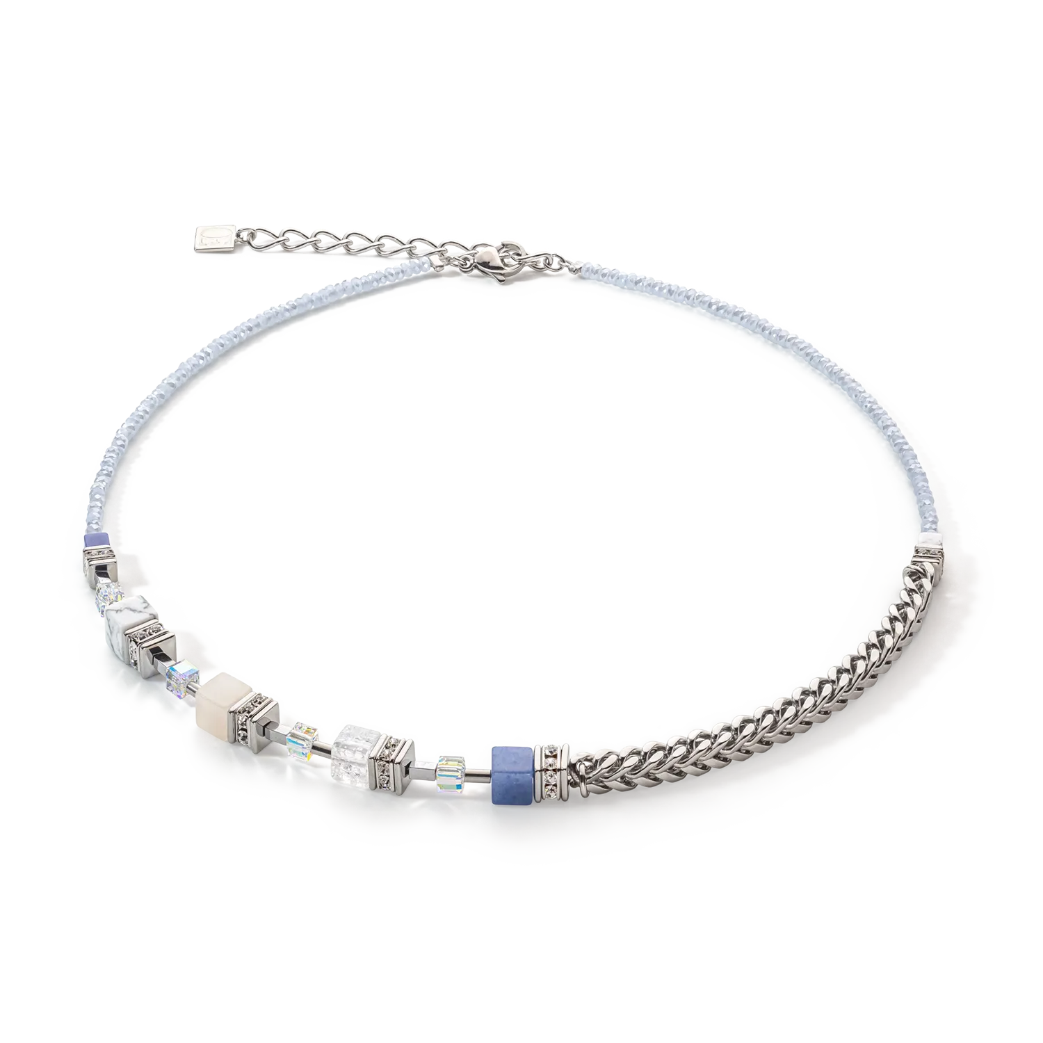 GeoCUBE® Precious Fusion Chunky Chain necklace light blue