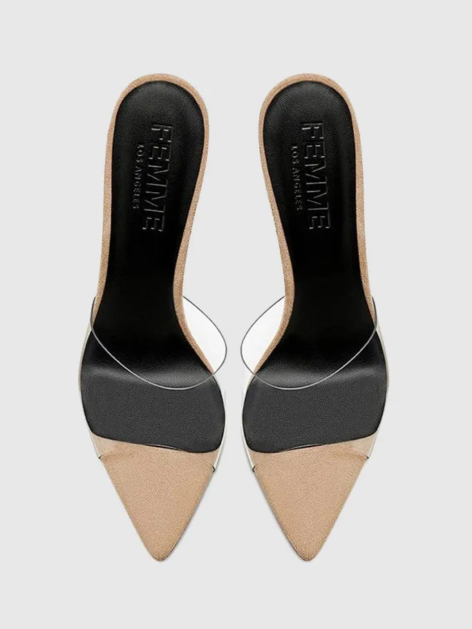 Gianni Suede Mule - Desnuda