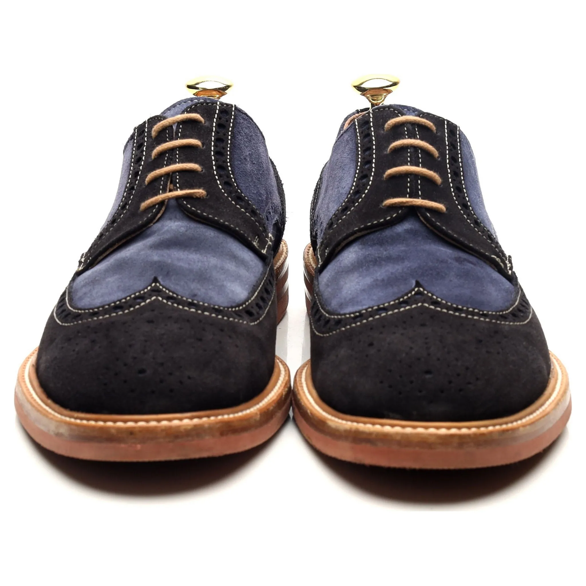 'Gosport' Navy Blue Suede Derby Brogues UK 7 F