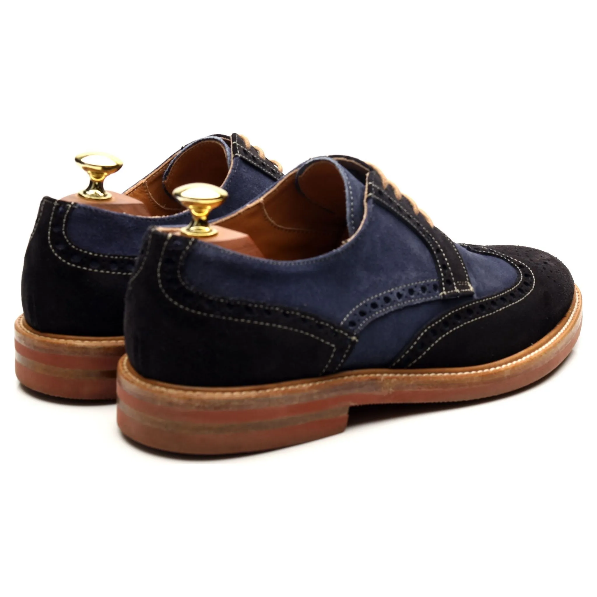 'Gosport' Navy Blue Suede Derby Brogues UK 7 F