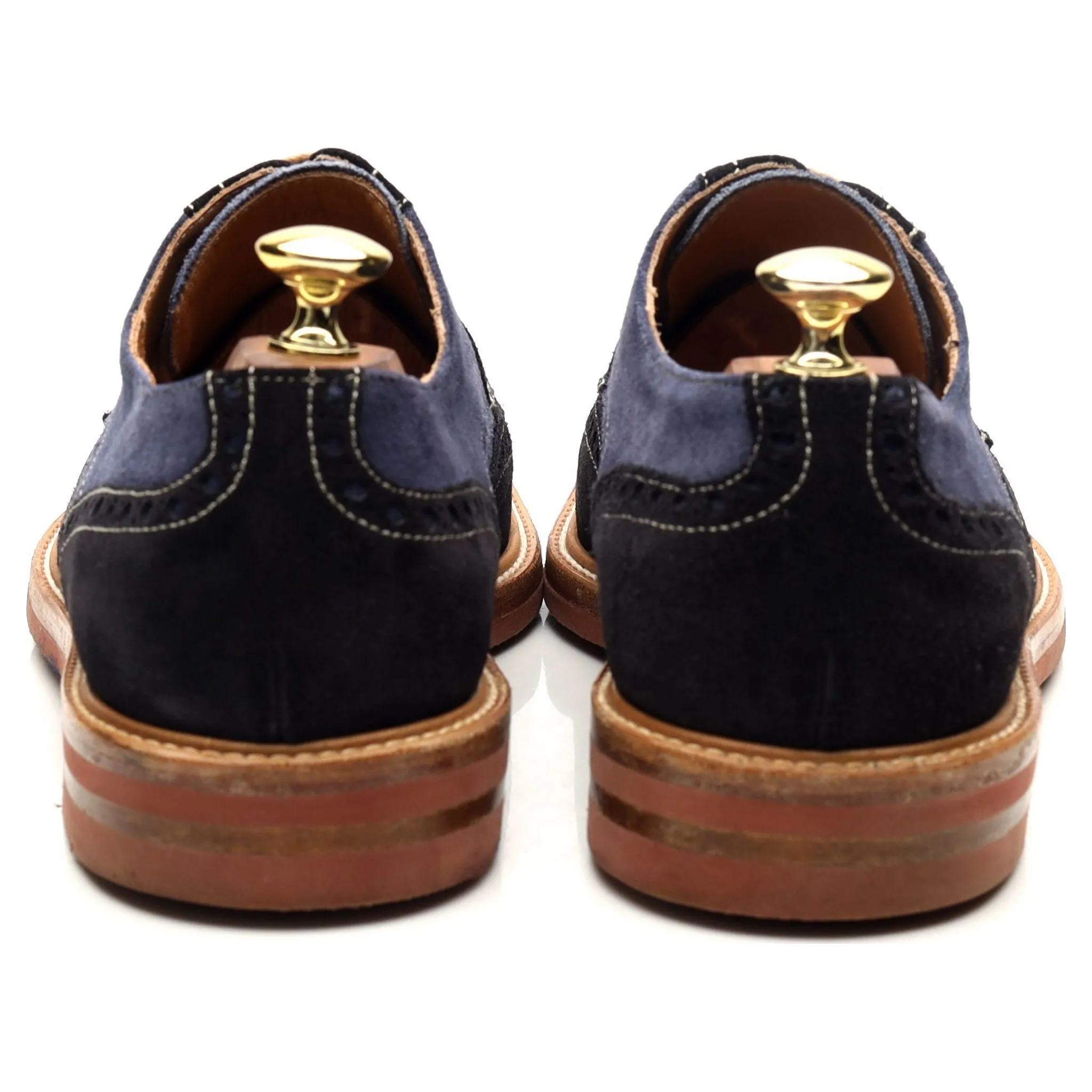 'Gosport' Navy Blue Suede Derby Brogues UK 7 F