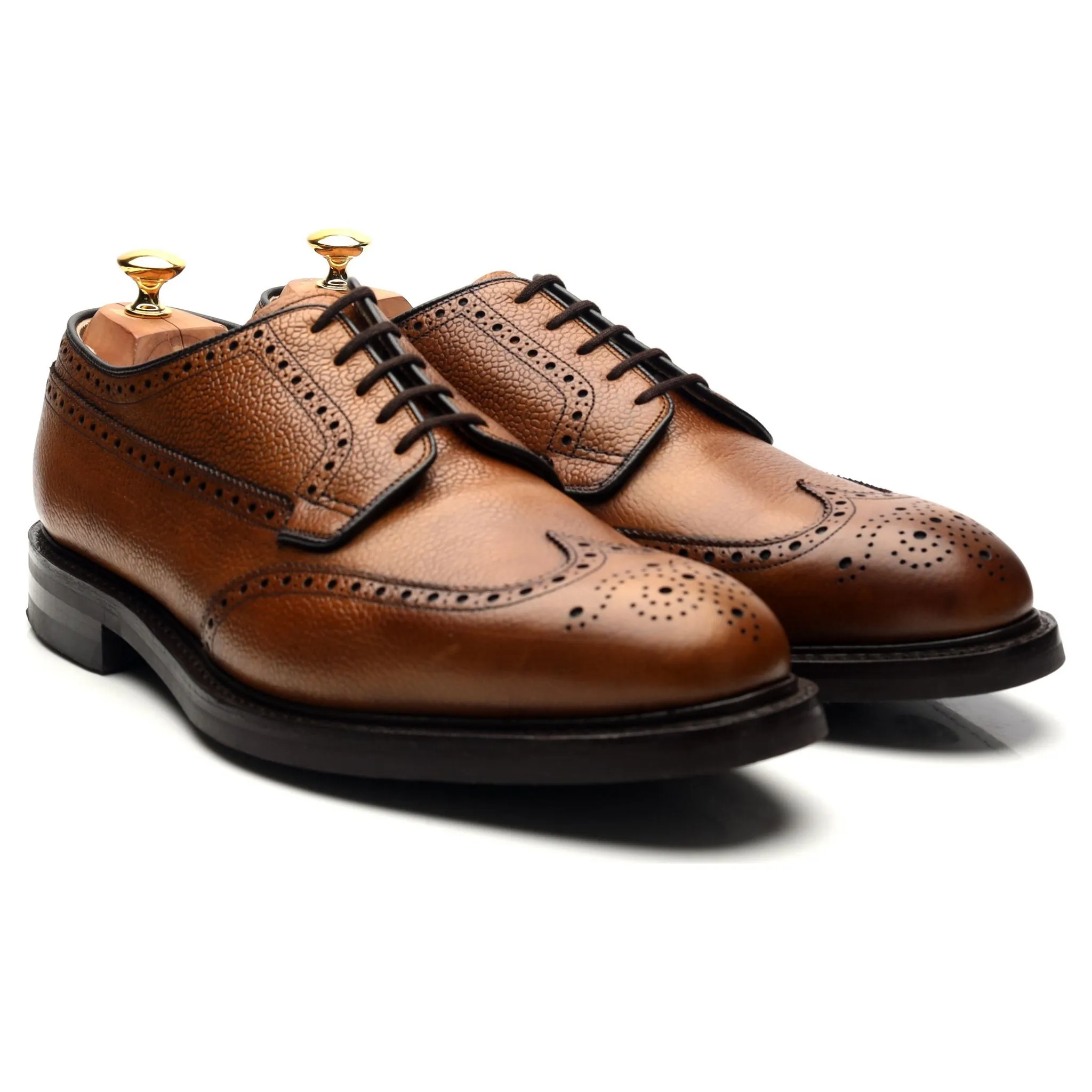 'Grafton' Tan Brown Leather Derby Brogues UK 11 G