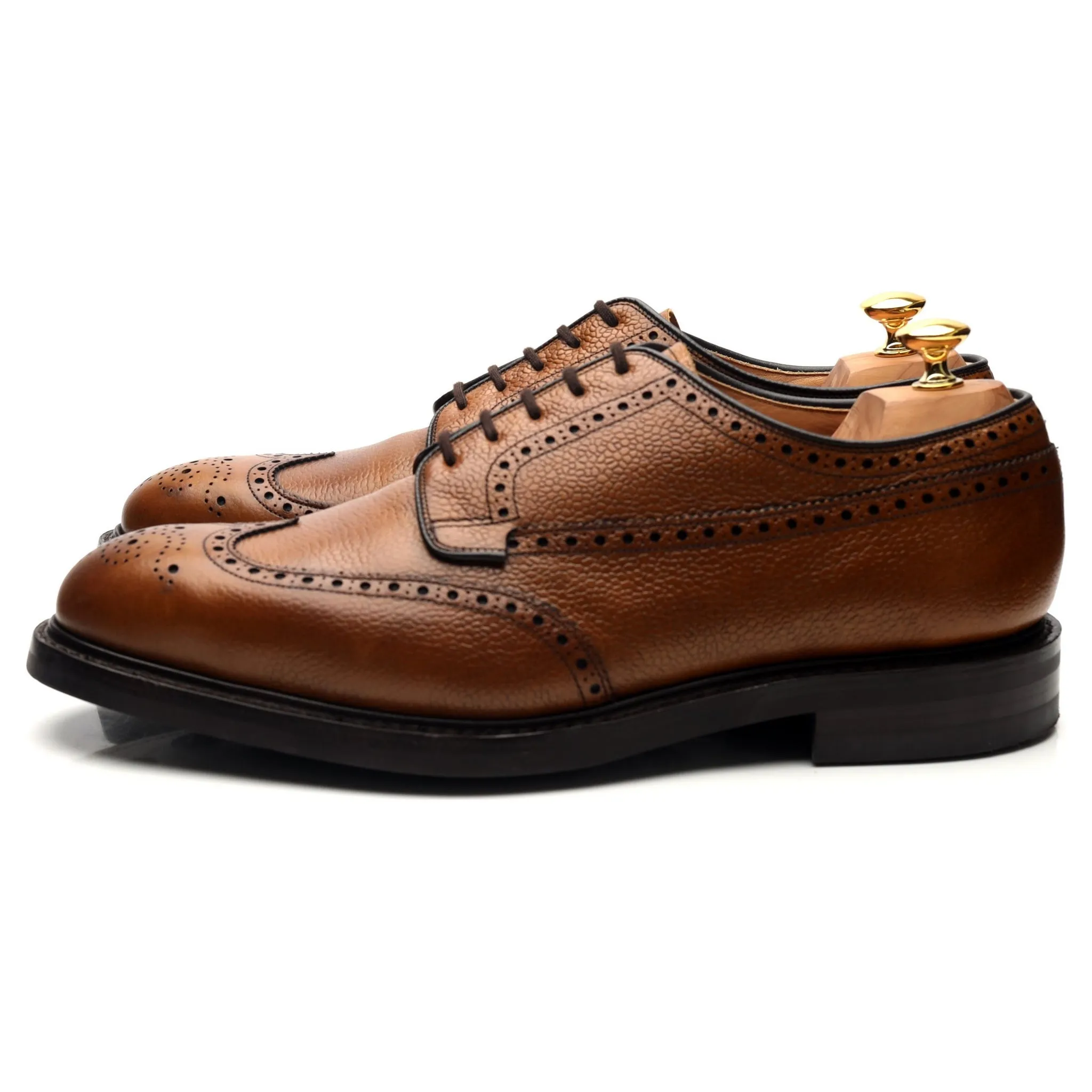 'Grafton' Tan Brown Leather Derby Brogues UK 11 G