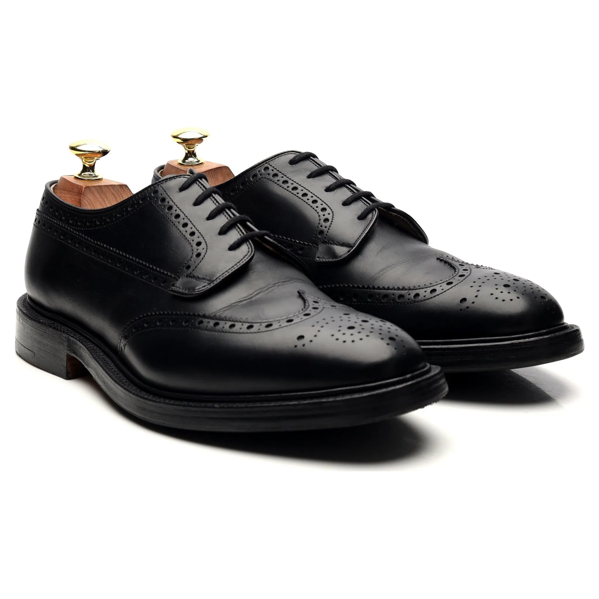 'Hamilton' Black Leather Derby Brogues UK 7.5 G