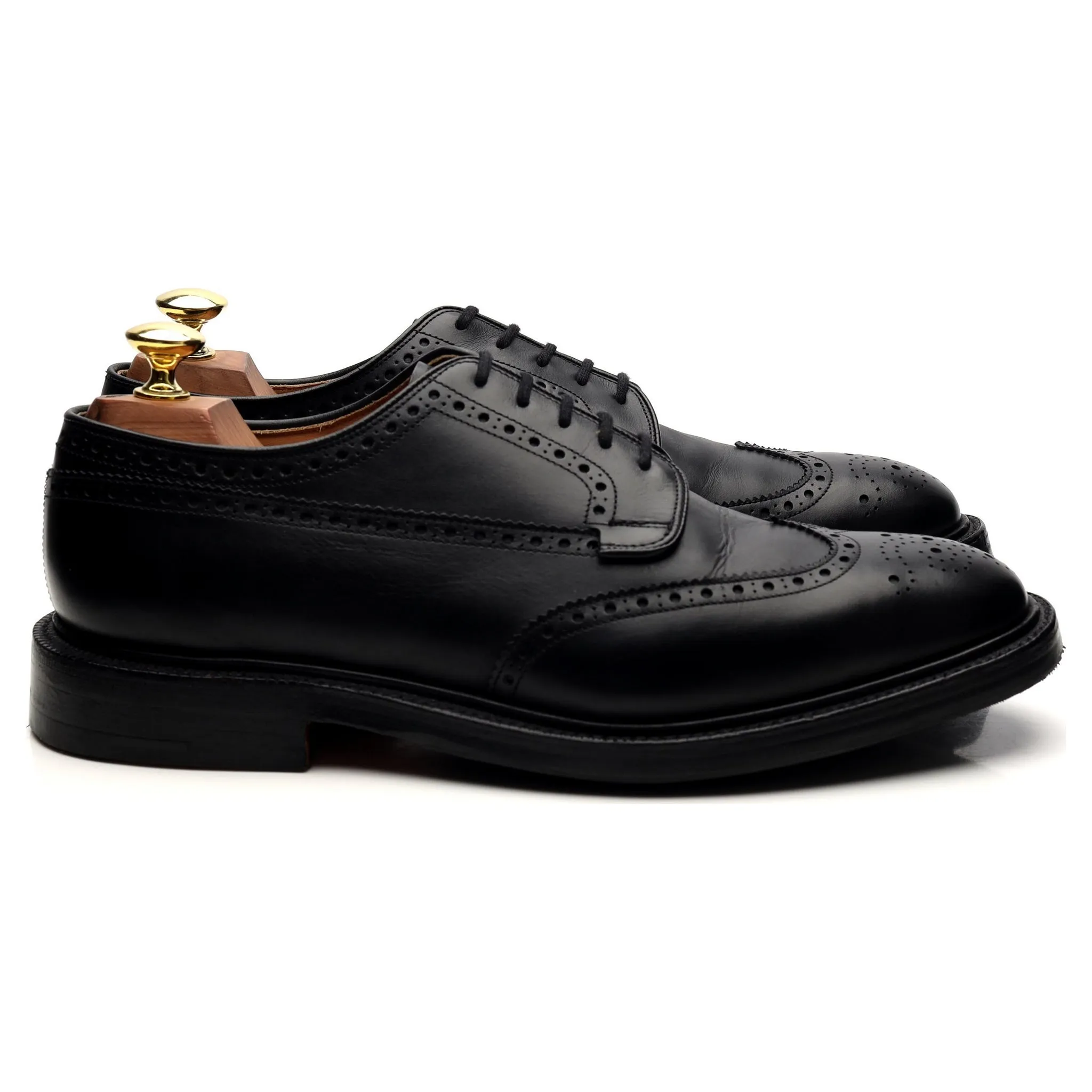 'Hamilton' Black Leather Derby Brogues UK 7.5 G