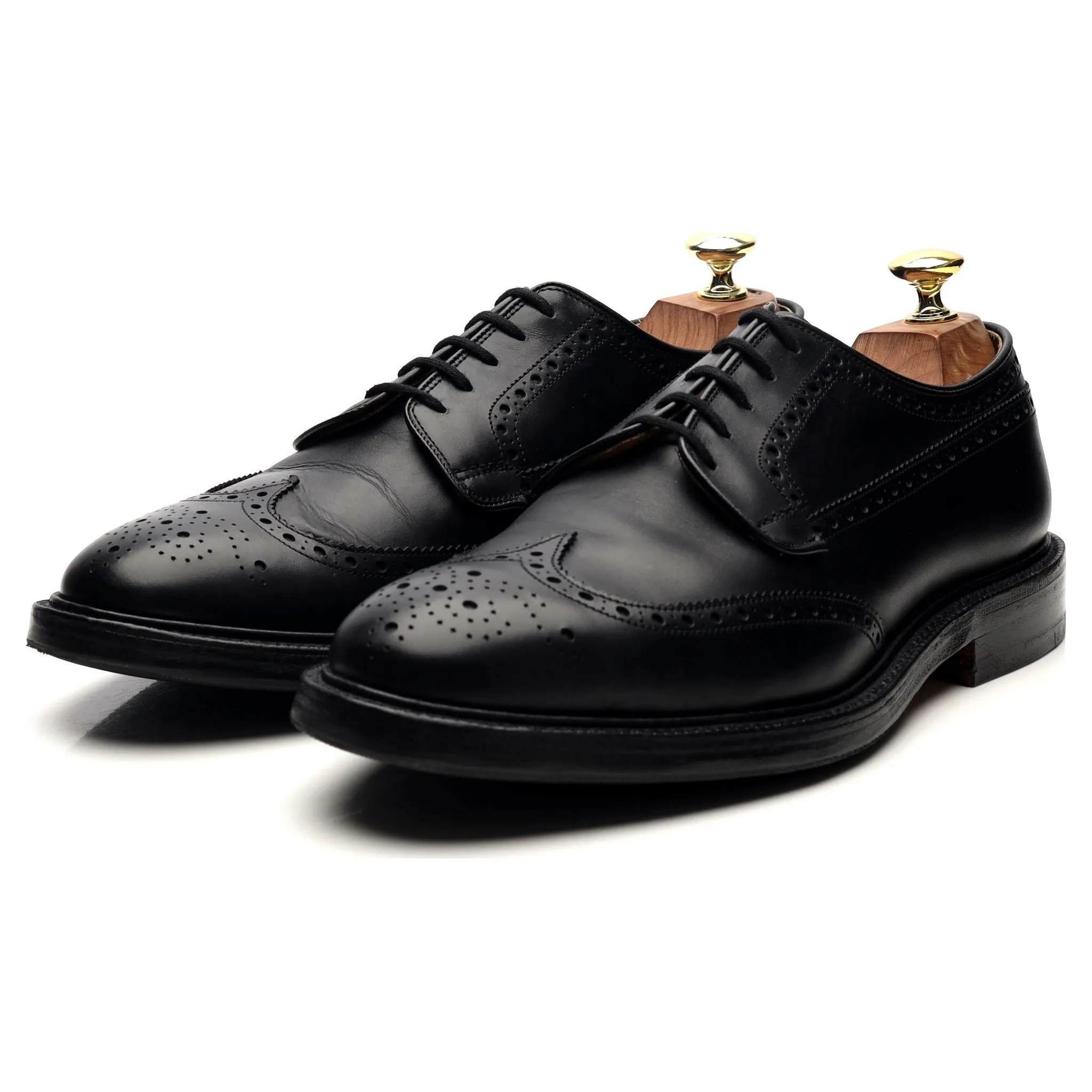 'Hamilton' Black Leather Derby Brogues UK 7.5 G