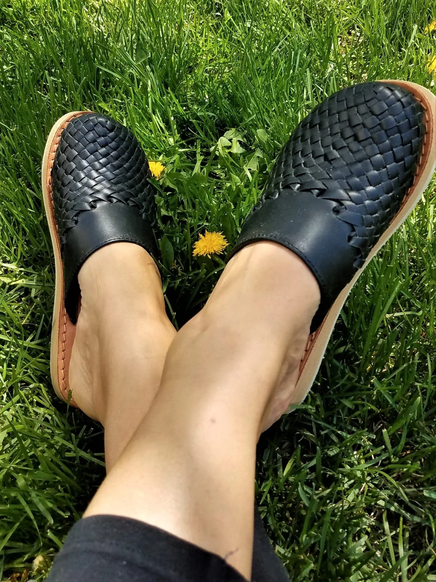 Handmade Leather Mexican Slip On Huarache Mule