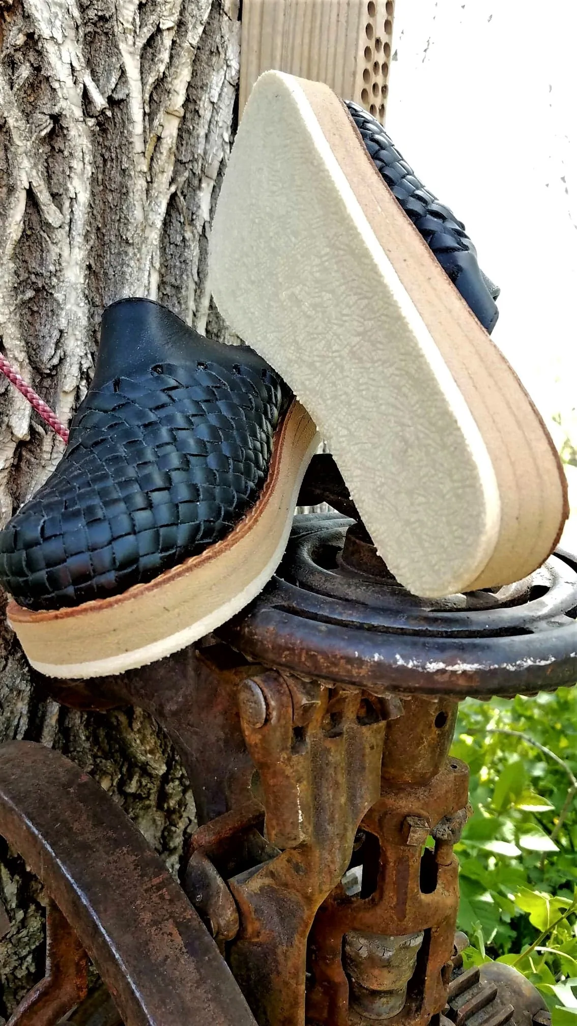 Handmade Leather Mexican Slip On Huarache Mule