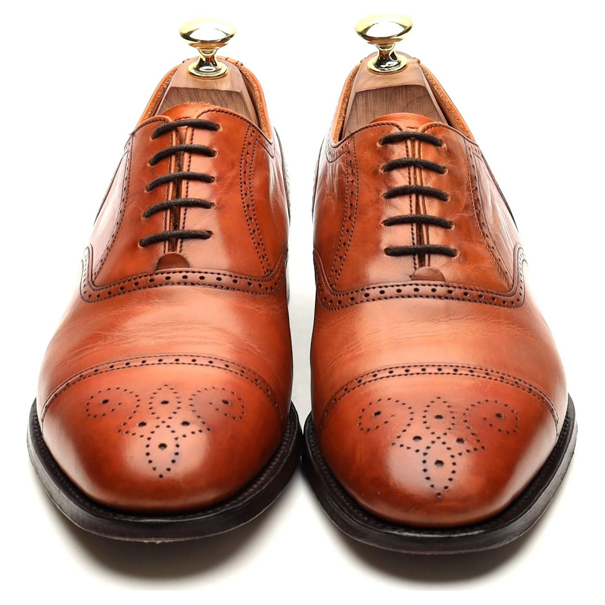 'Harris' Tan Brown Leather Oxford UK 7 F