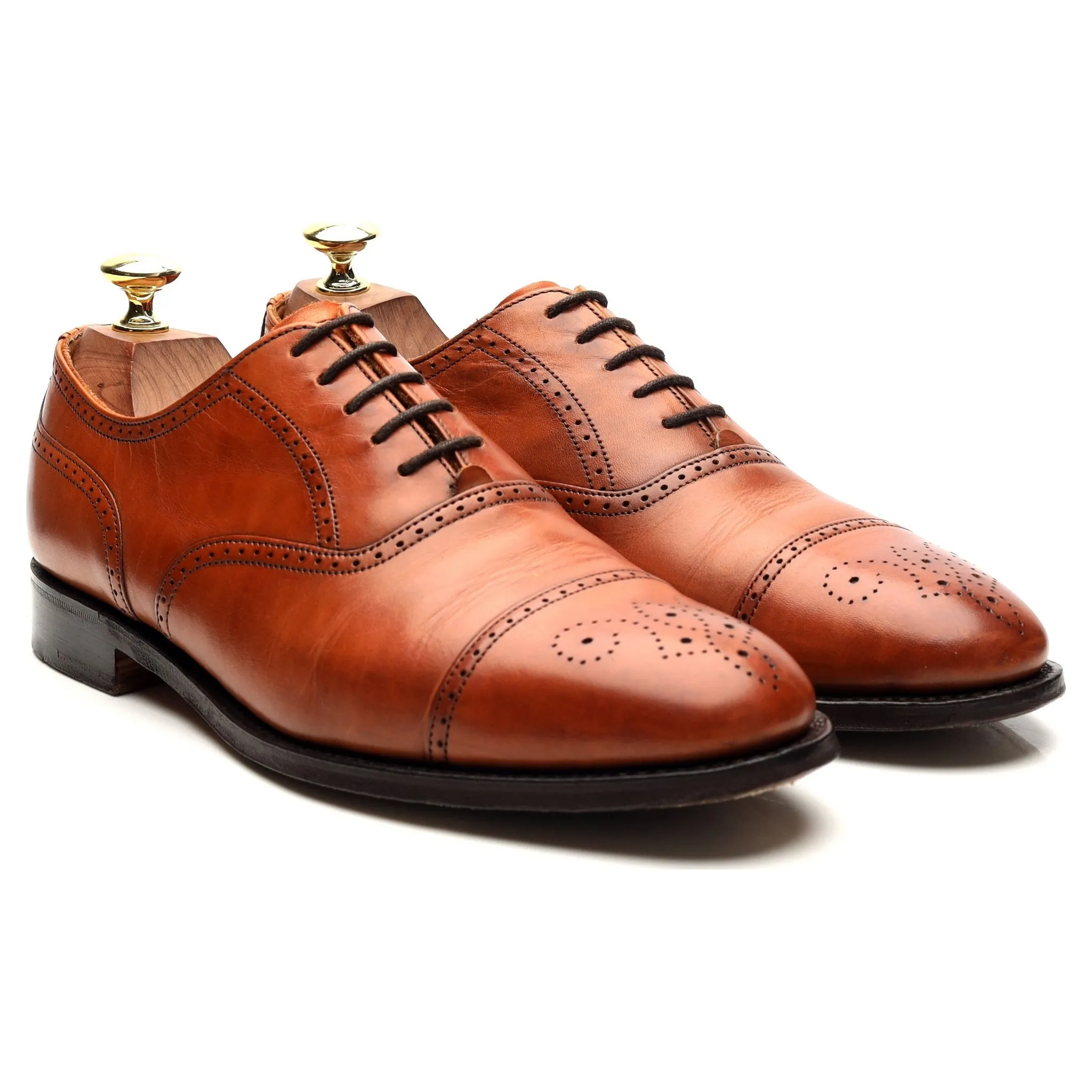 'Harris' Tan Brown Leather Oxford UK 7 F