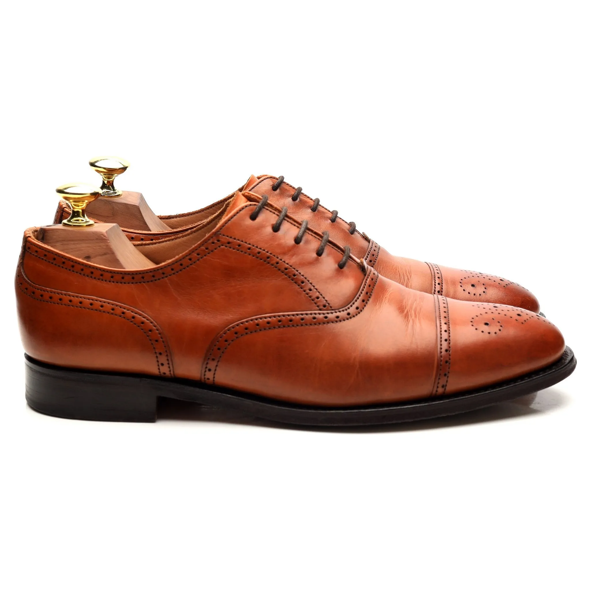 'Harris' Tan Brown Leather Oxford UK 7 F