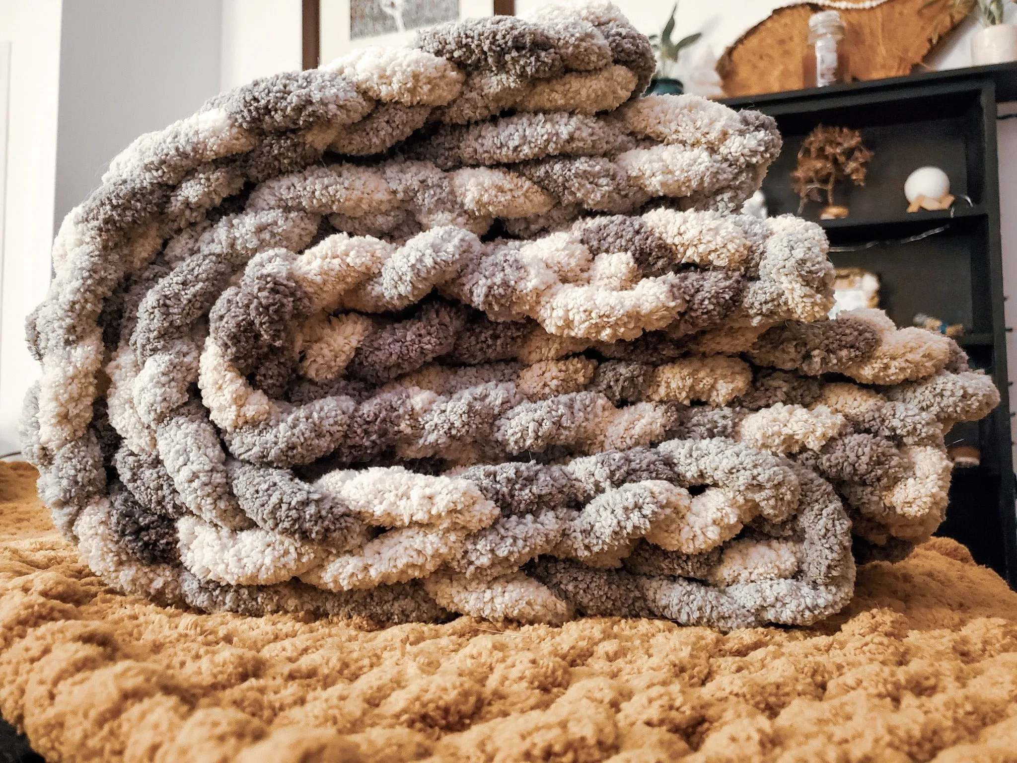 Heavy Chunky Knit Blanket - Double/Full Size - Soft, Cozy, and Perfect for Cold Winter Nights