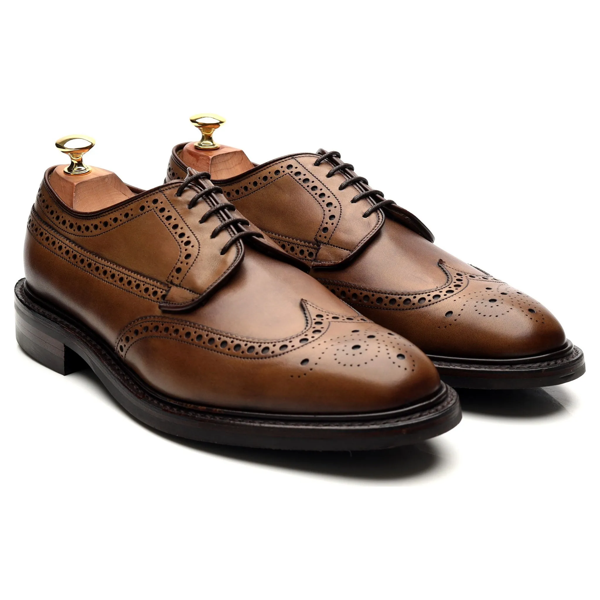 Herring 'Canning' Brown Leather Derby Brogues UK 9.5 F