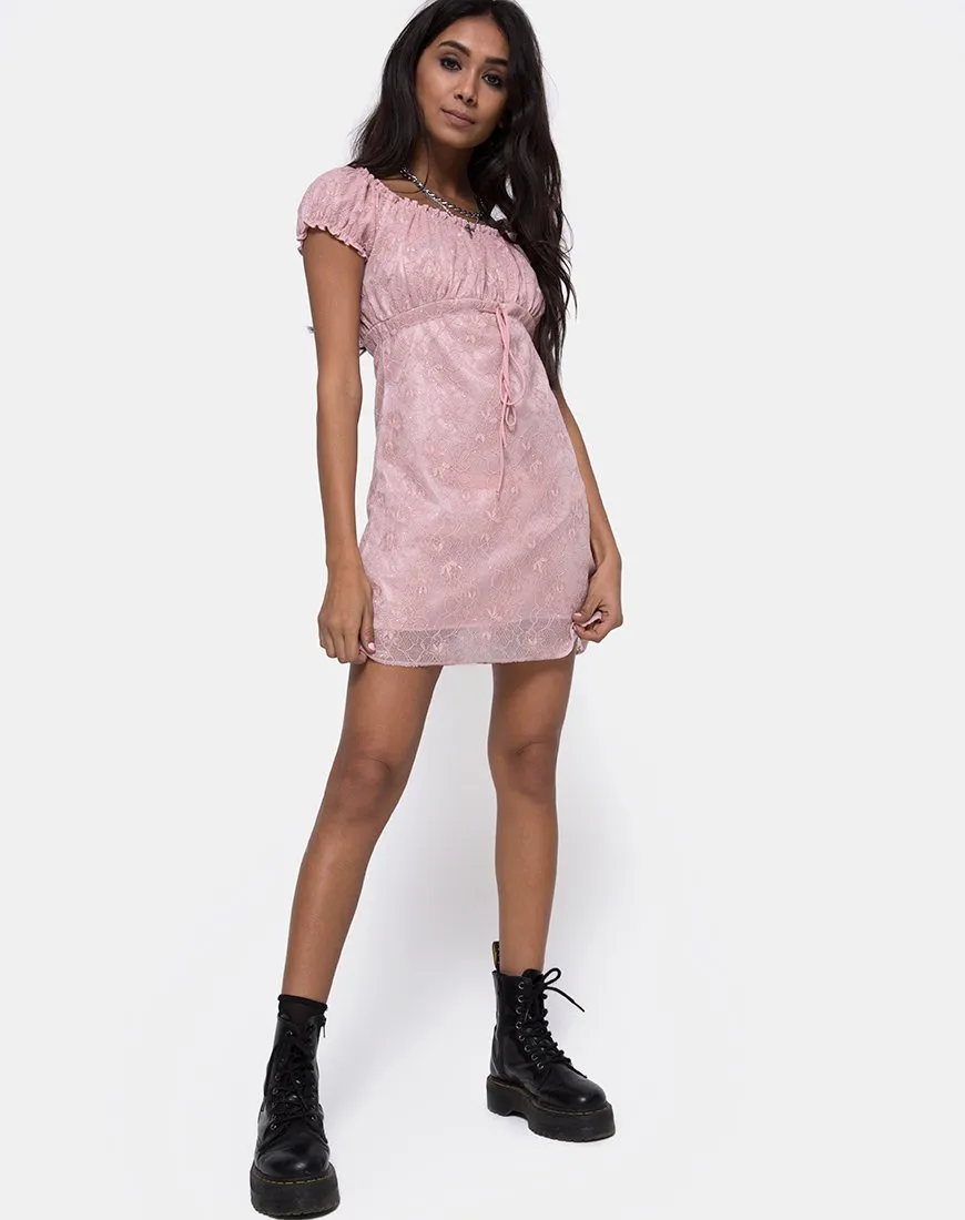 Janette Dress in Lace Rose