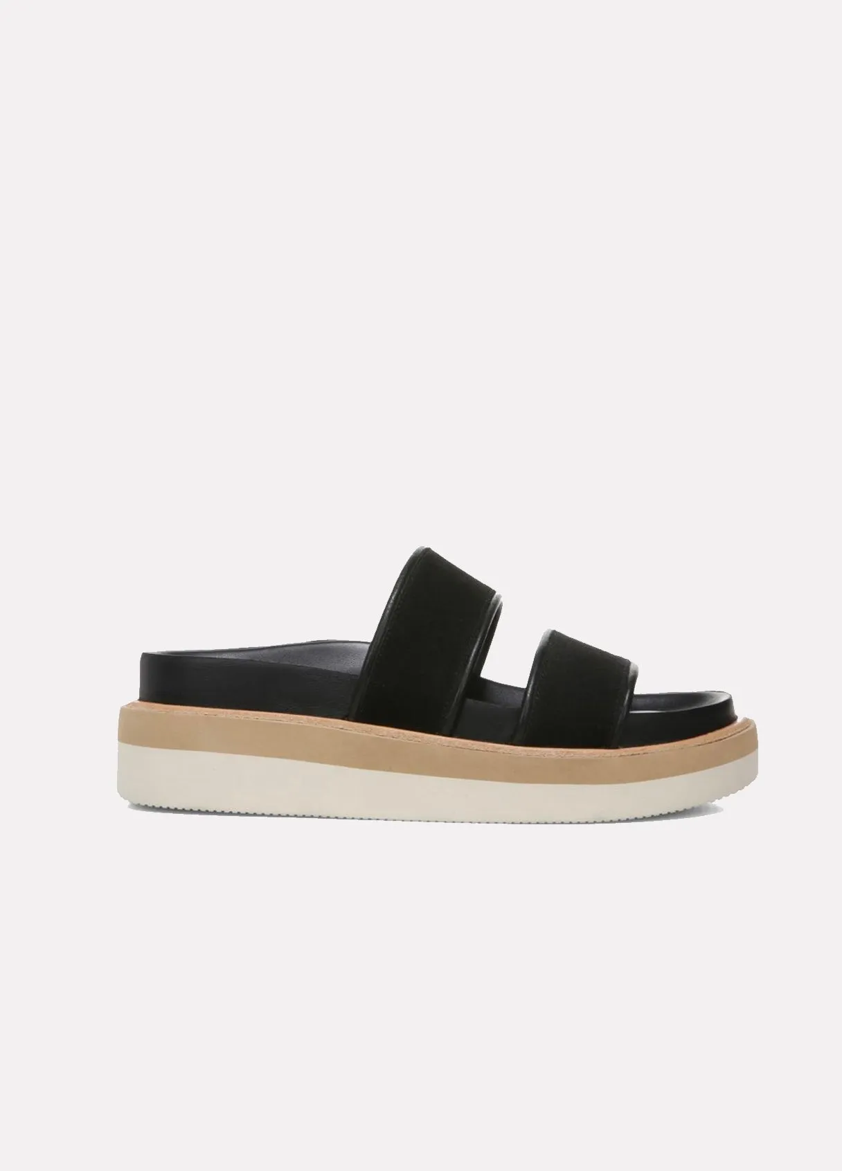 Jenita Suede Slide Sandals - Black