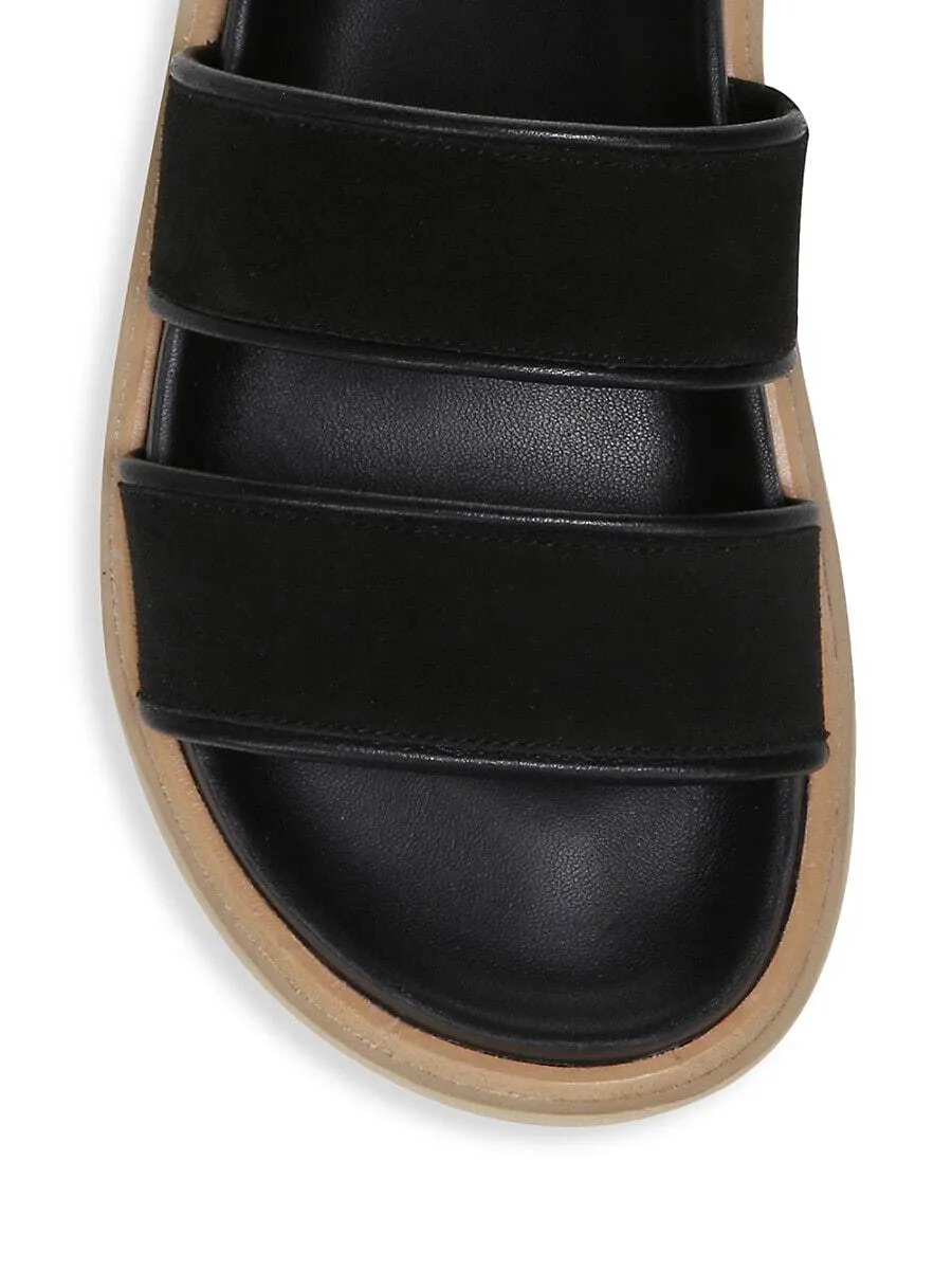 Jenita Suede Slide Sandals - Black