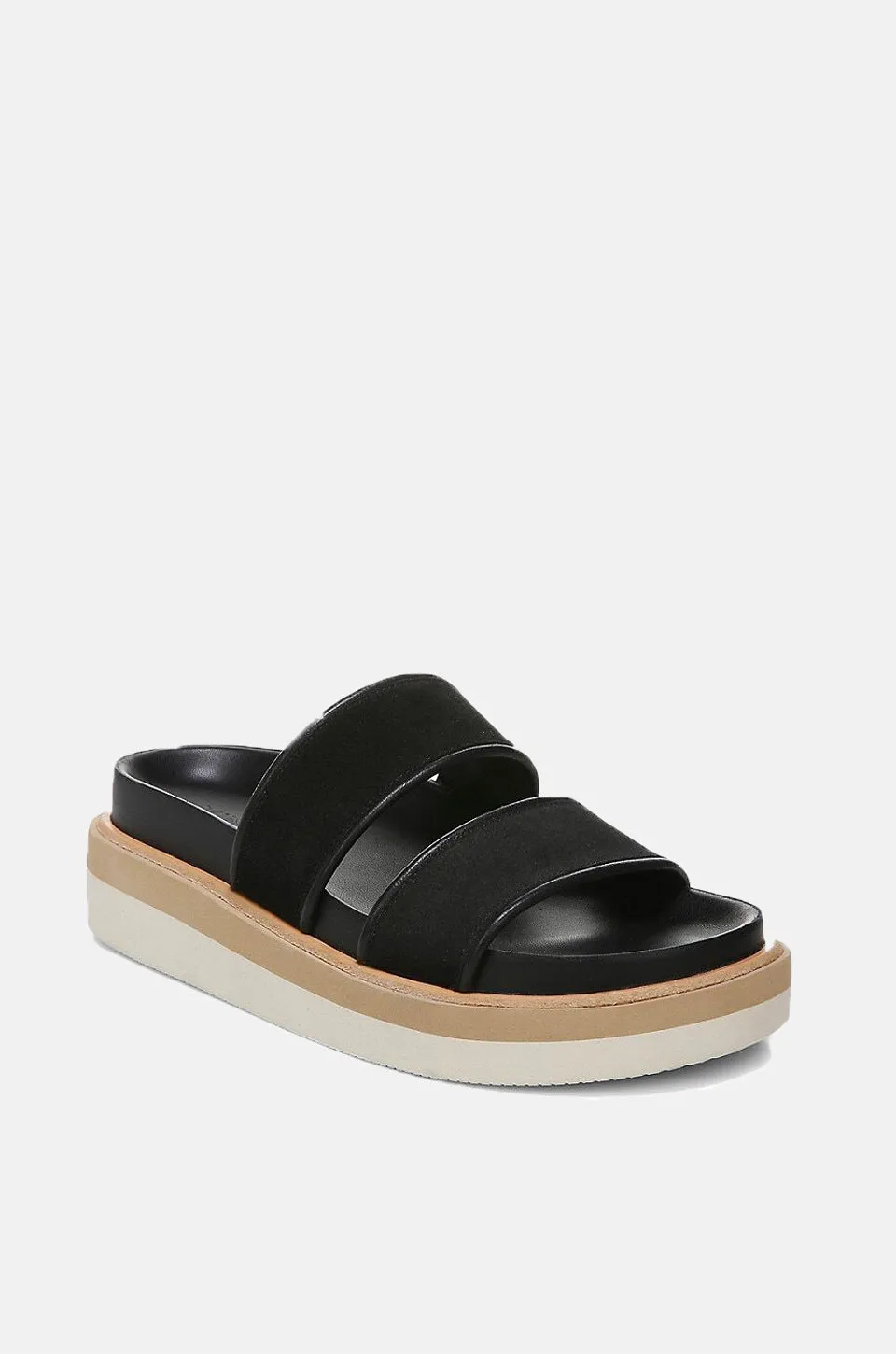 Jenita Suede Slide Sandals - Black