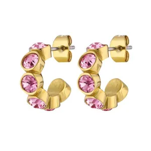 JENNA SHINY GOLD LIGHT ROSE EARRINGS