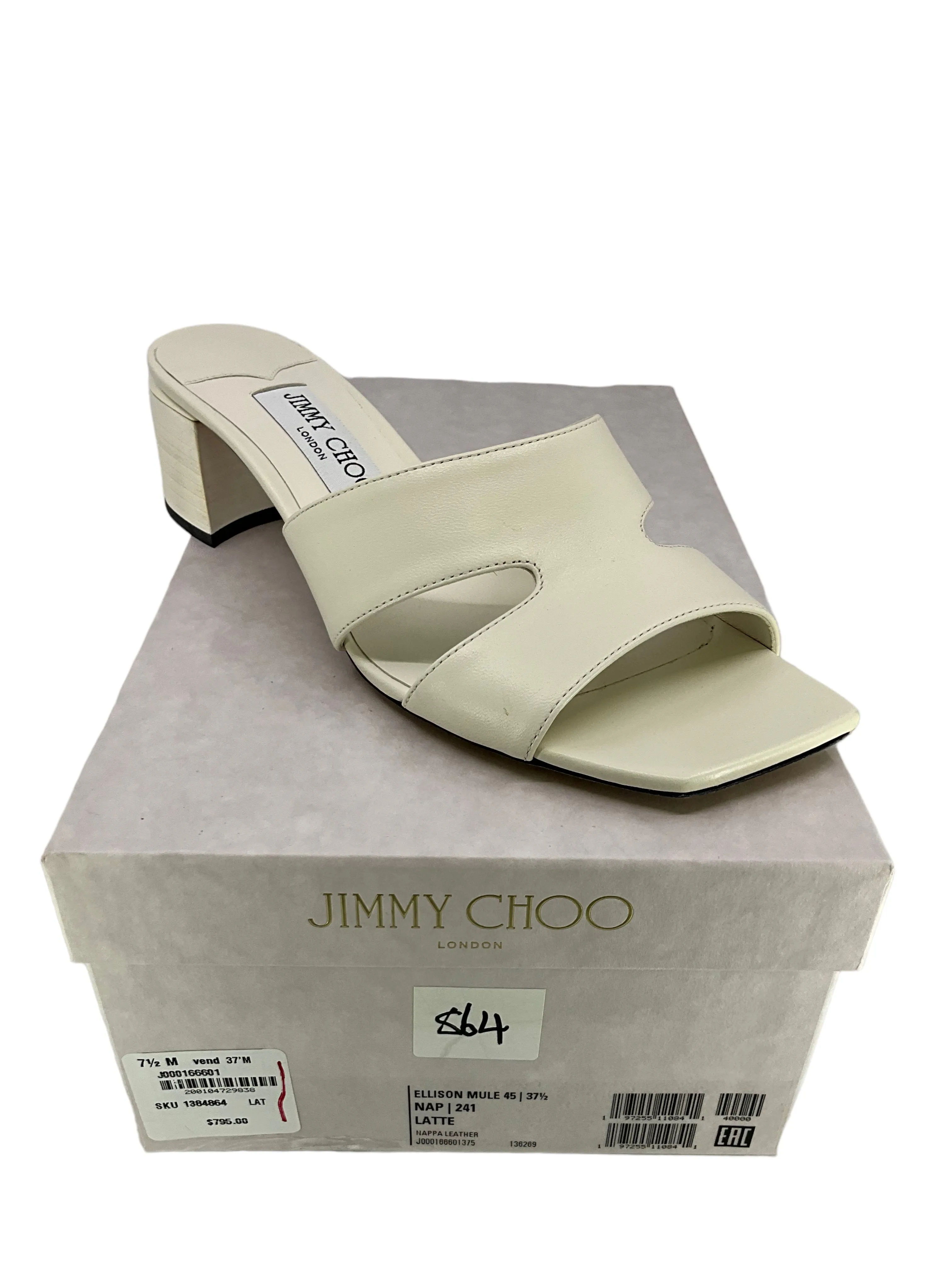 JIMMY CHOO Ellison Mule Sandals Size 7.5