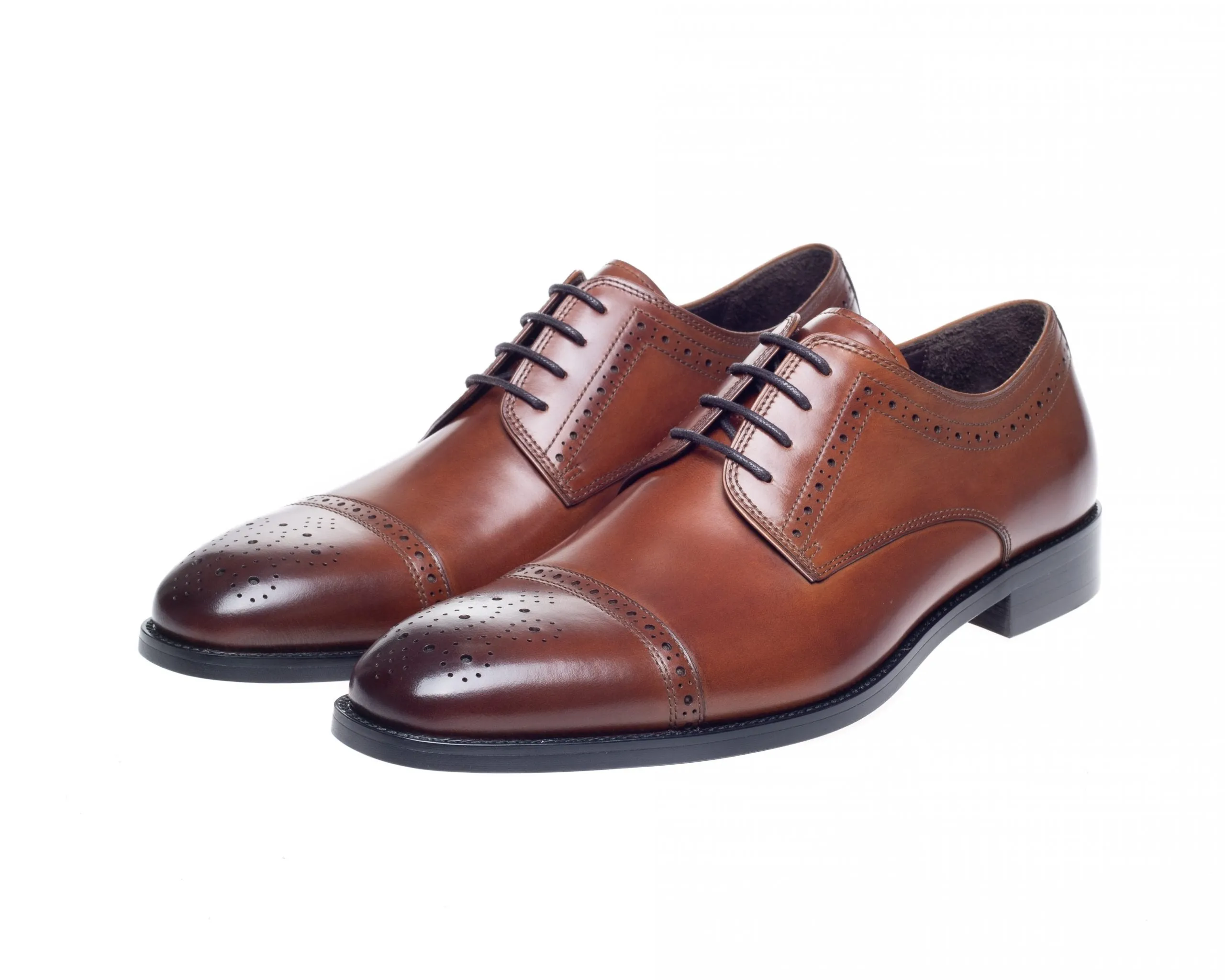 John White Lucan Semi Brogue Shoe Tan