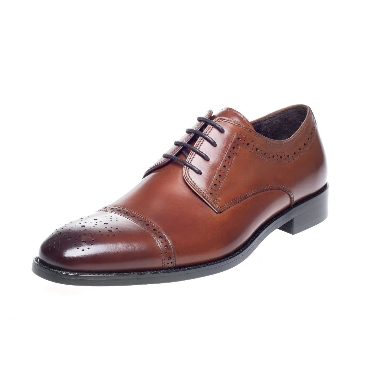 John White Lucan Semi Brogue Shoe Tan