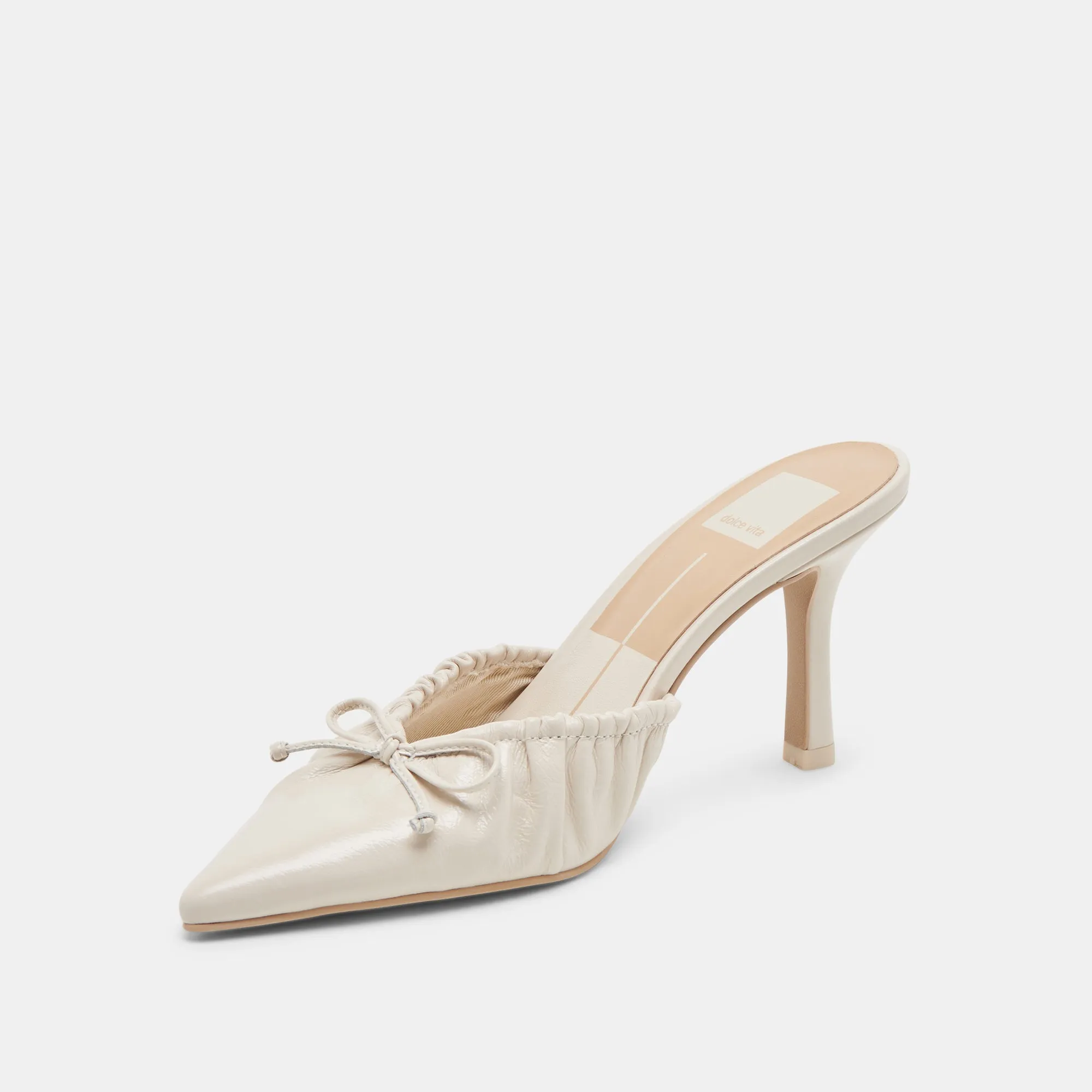 KAIRI HEELS IVORY CRINKLE PATENT