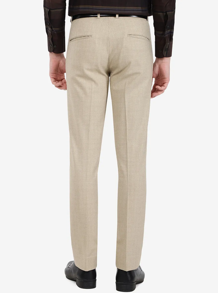 Khaki Solid Super Slim fit Formal Trouser | JB Studio