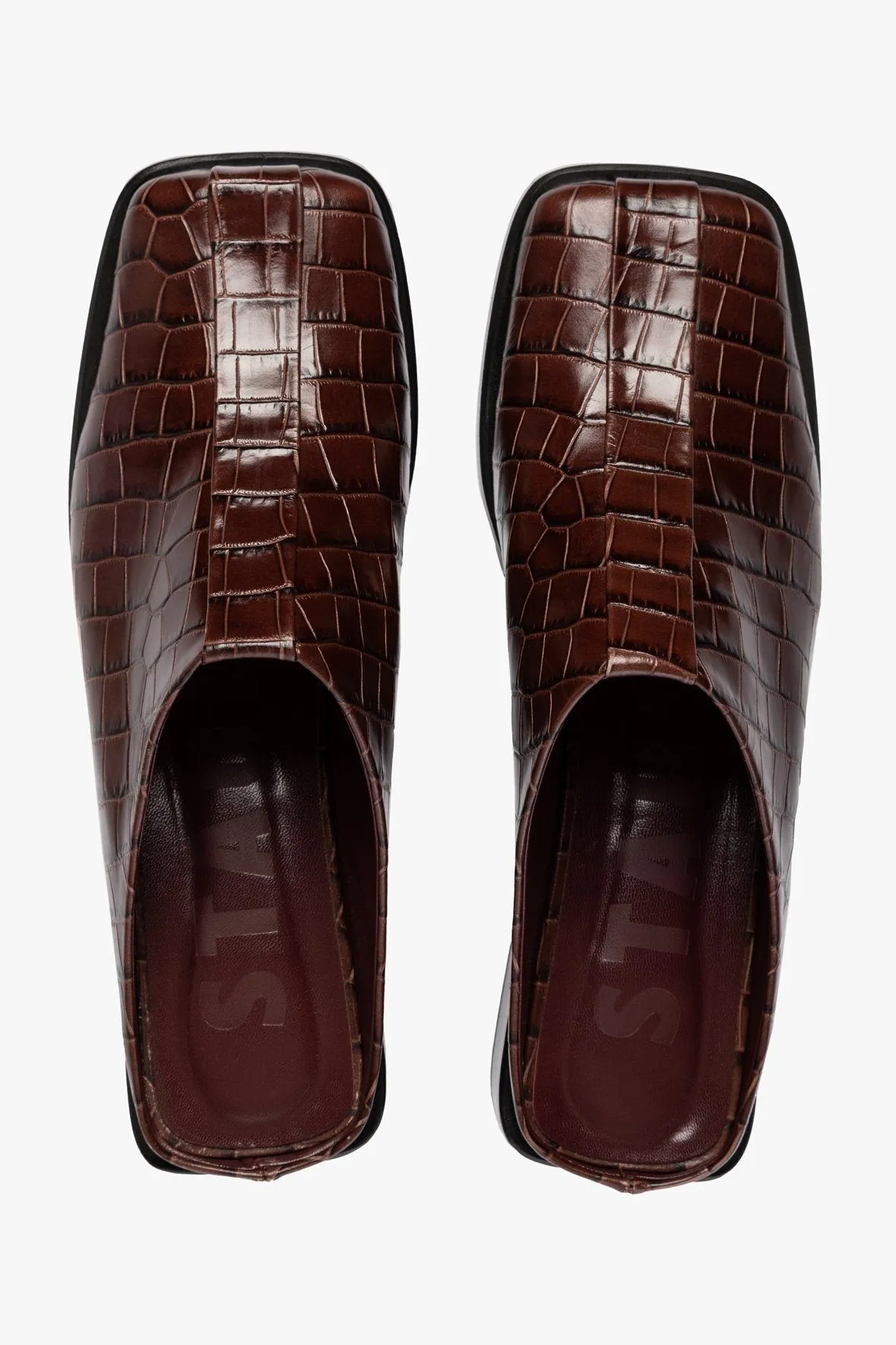 KNIGHTSBRIDGE MULE | MAHOGANY CROC EMBOSSED