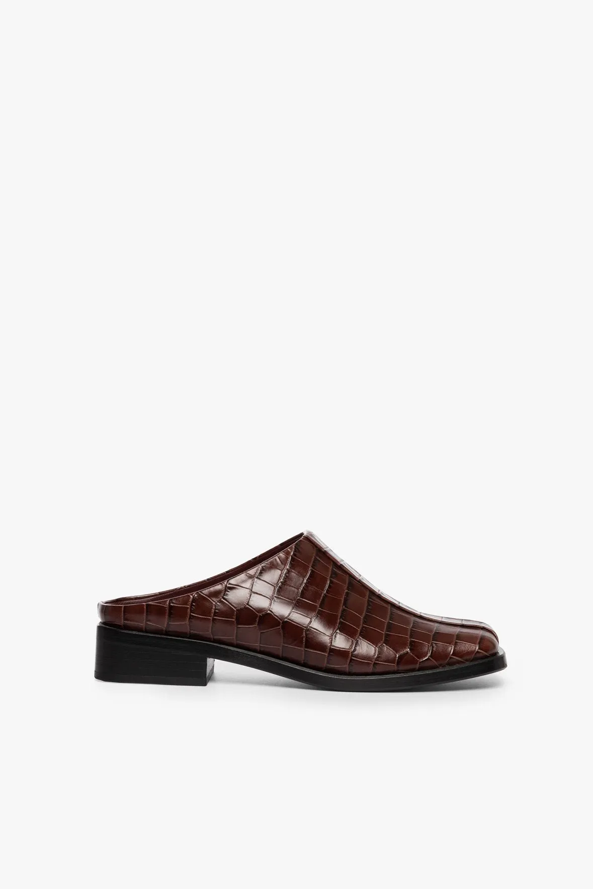 KNIGHTSBRIDGE MULE | MAHOGANY CROC EMBOSSED