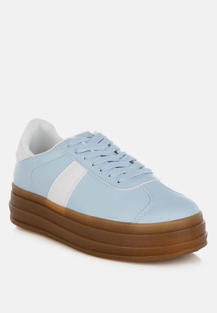 Knockout Faux Leather Lace-Up Sneakers