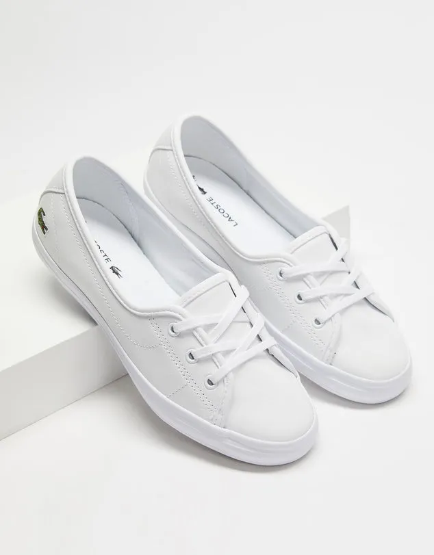 LACOSTE WOMENS ZIANE CHUNKY BL LEATHER - WHITE/WHITE