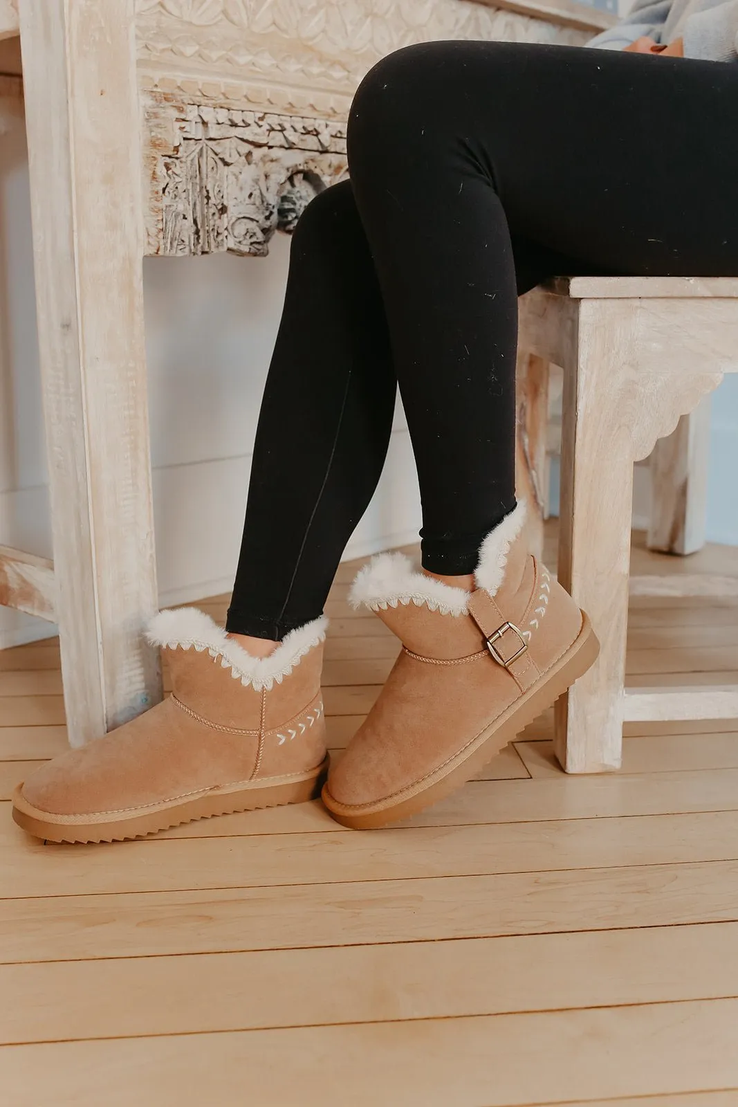 Lana Taupe Sherpa Lined Buckled Booties