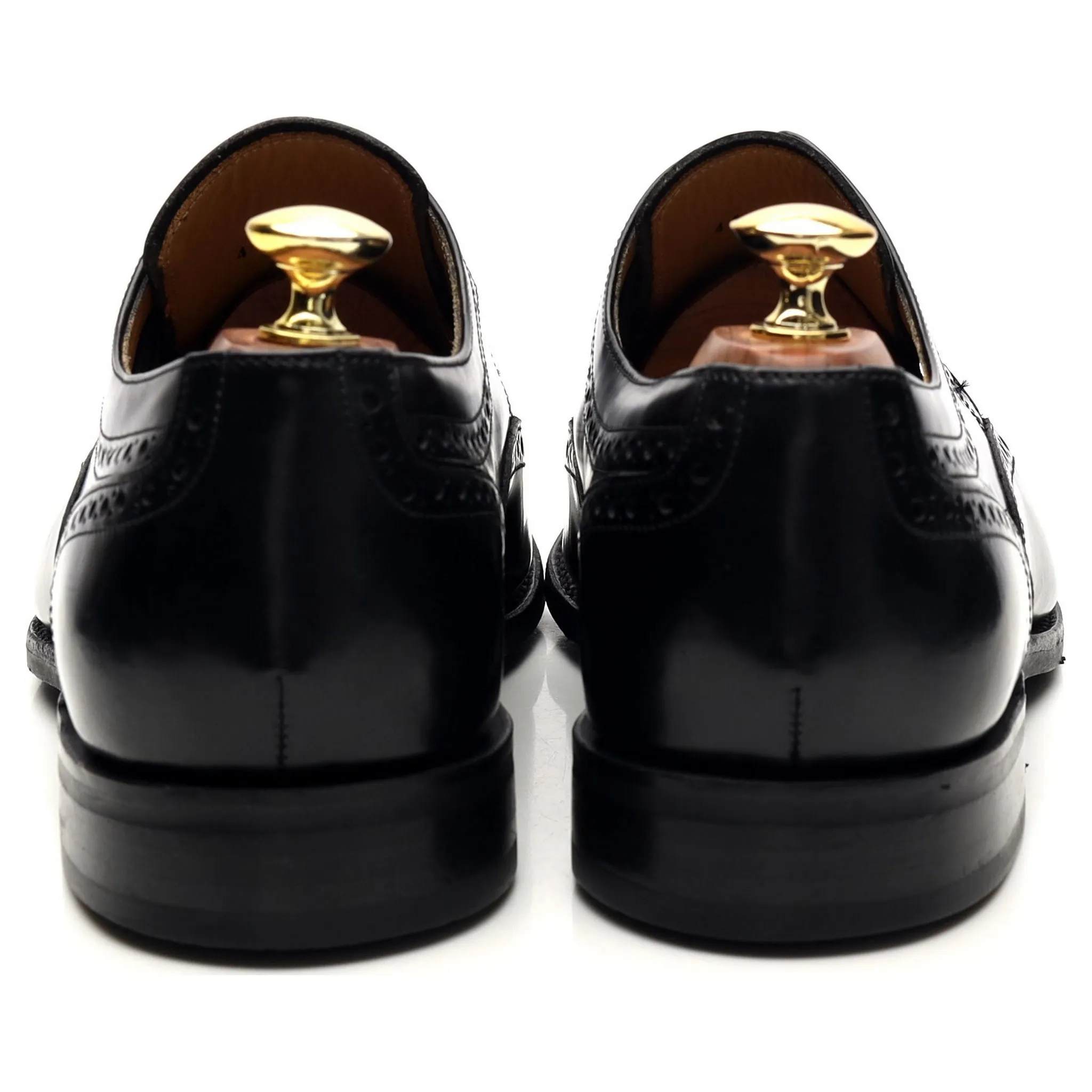 'Larry' Black Leather Derby Brogues UK 8 G