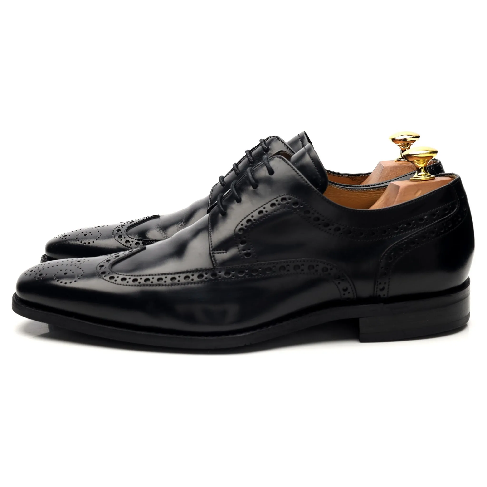 'Larry' Black Leather Derby Brogues UK 8 G