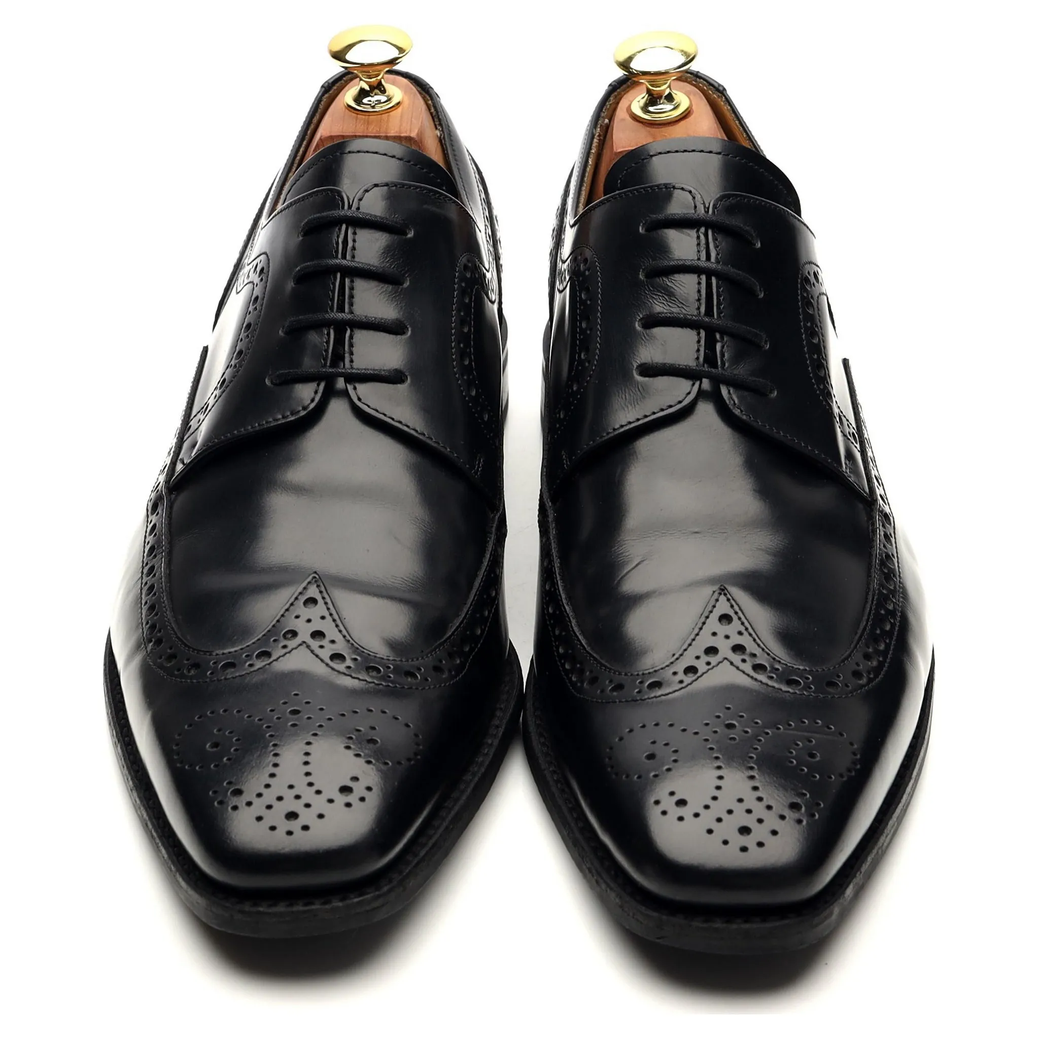 'Larry' Black Leather Derby Brogues UK 8 G