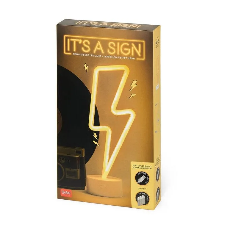 Legami It’s a Sign - Neon Effect LED Lamp - Lightning Bolt