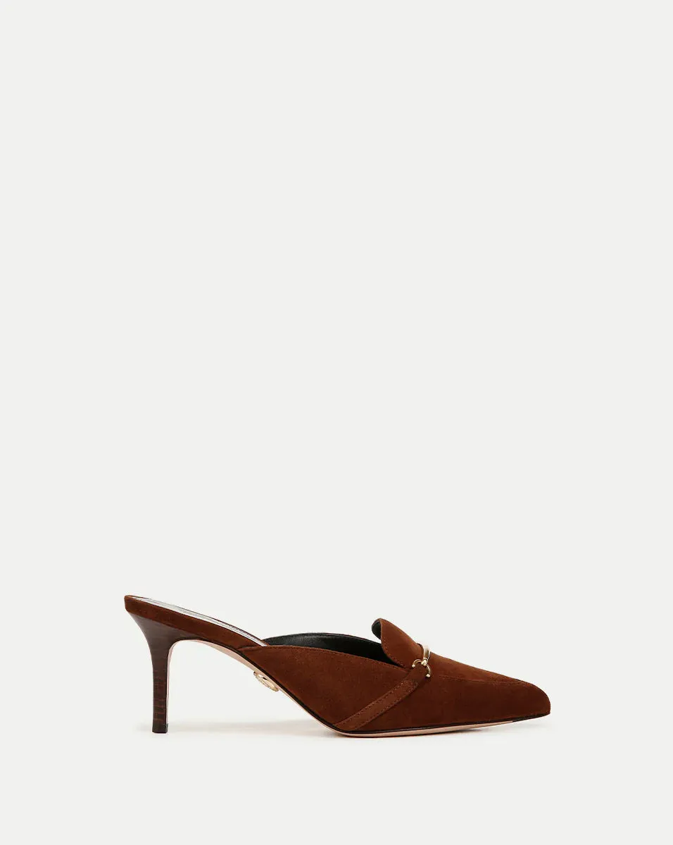 Leslie Suede Mule - Cedar