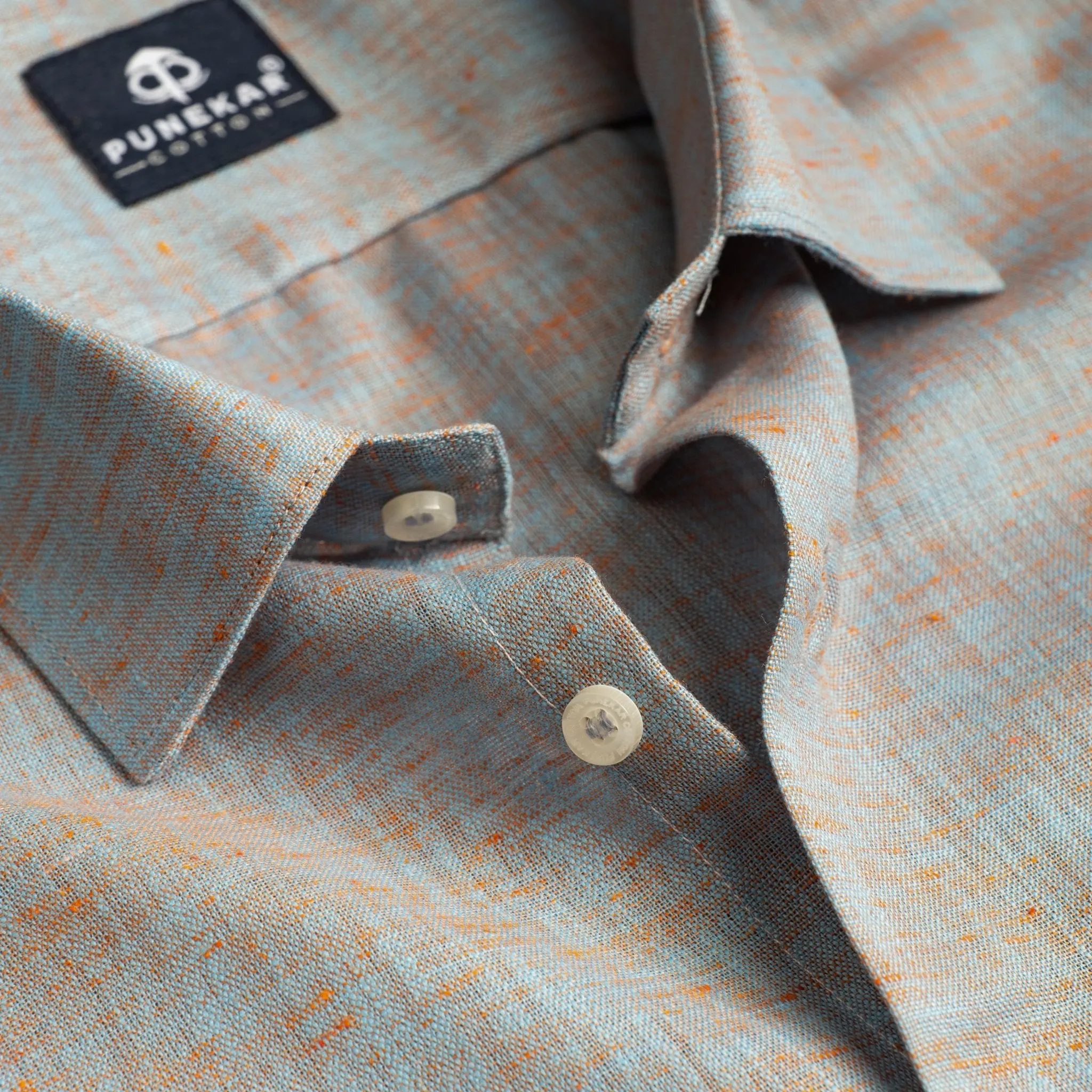 Light Blue Color Poly Cotton Shirt For Men