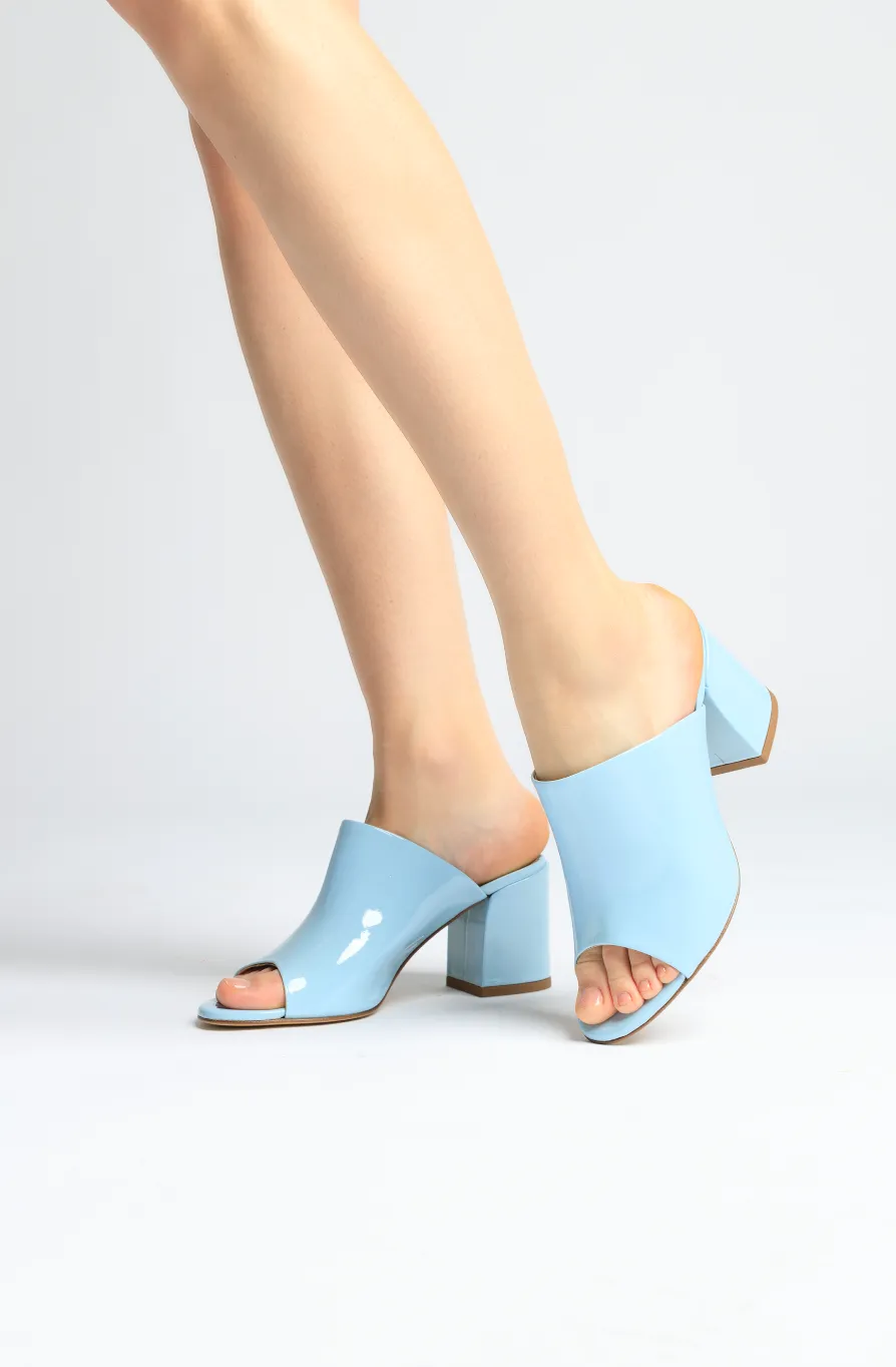 Light Blue Patent Mule